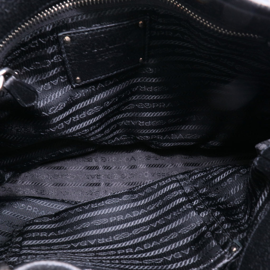 Black Cervo Lux Leather Chain Strap Large Tote Bag Twins