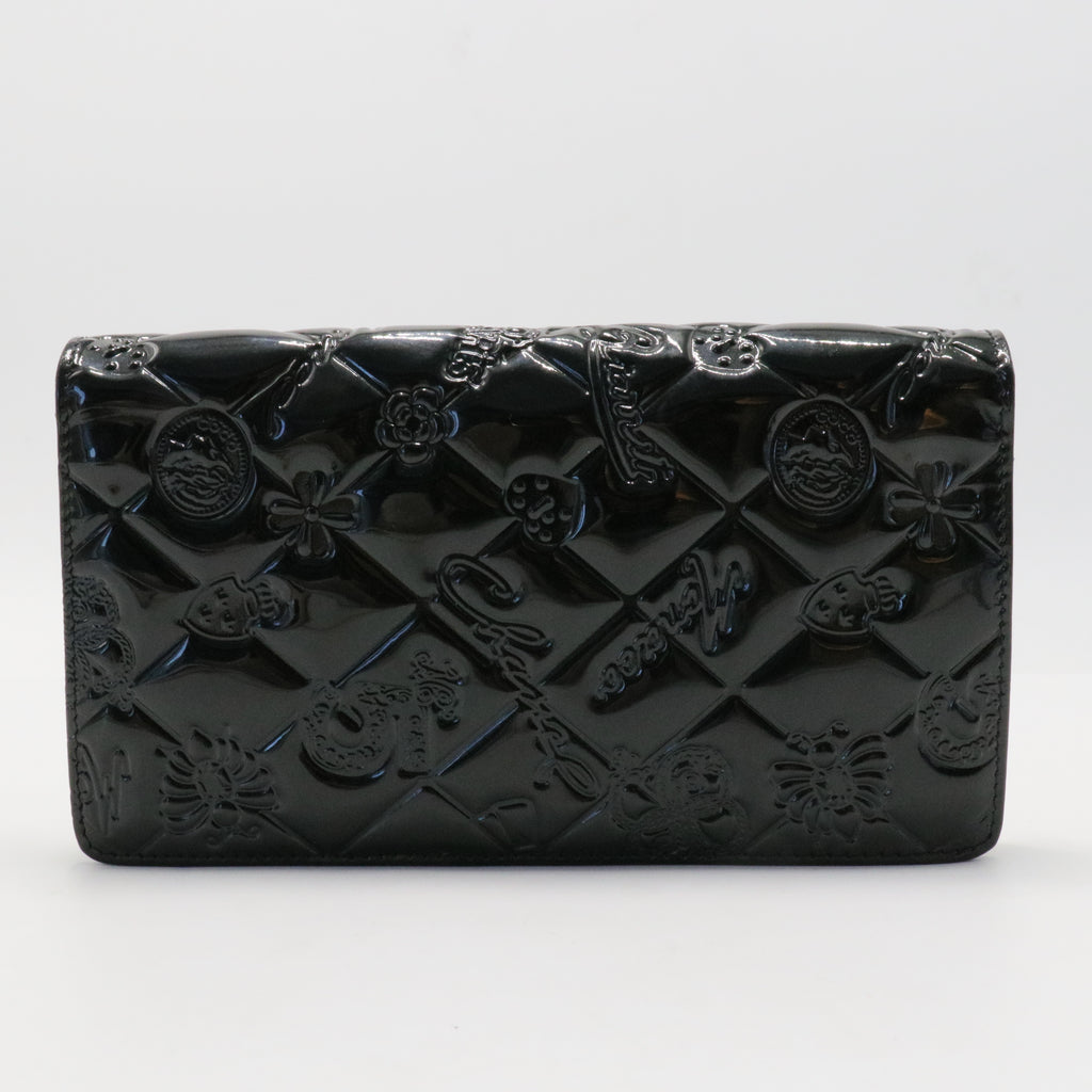 Black Patent Leather Icon Wallet