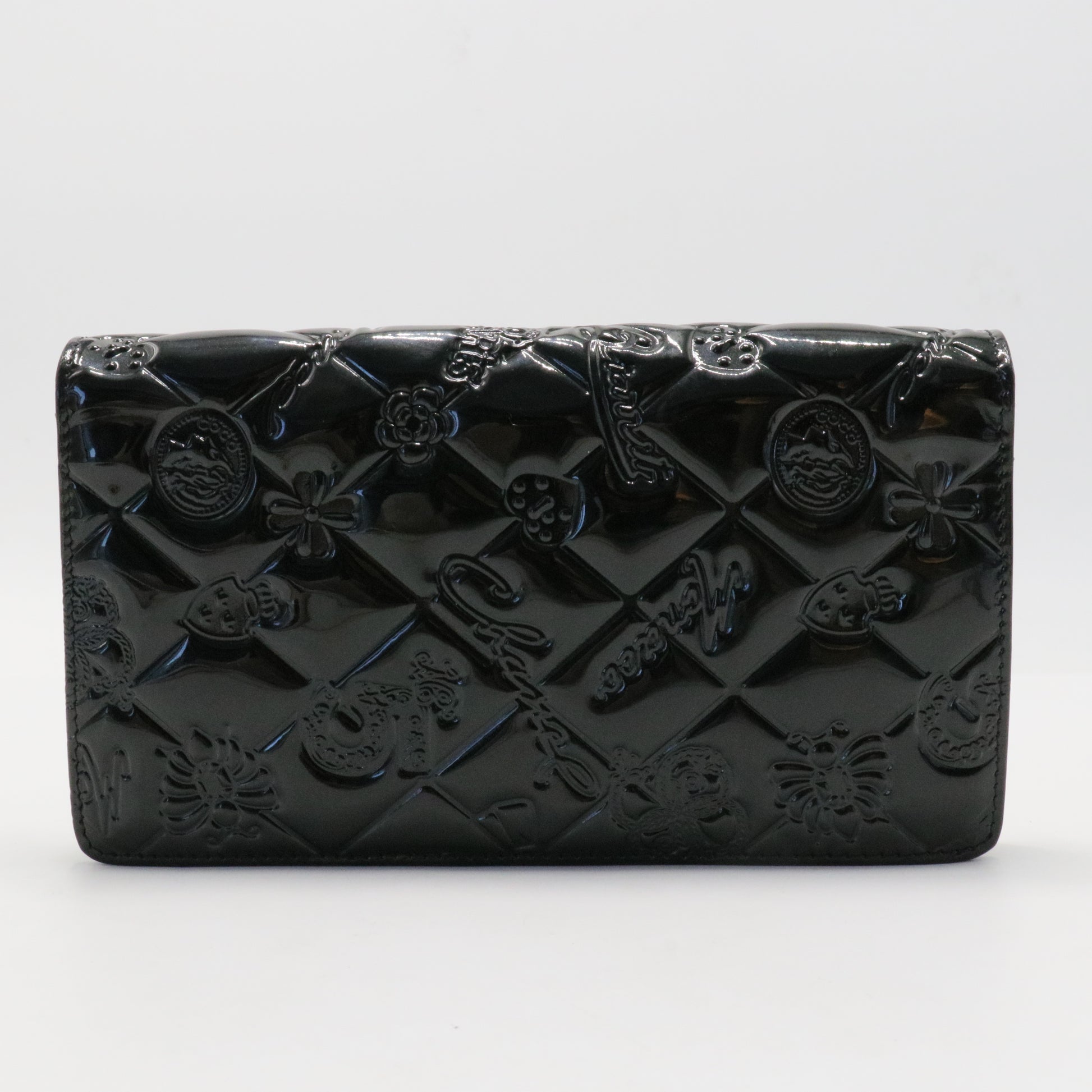 Black Patent Leather Icon Wallet