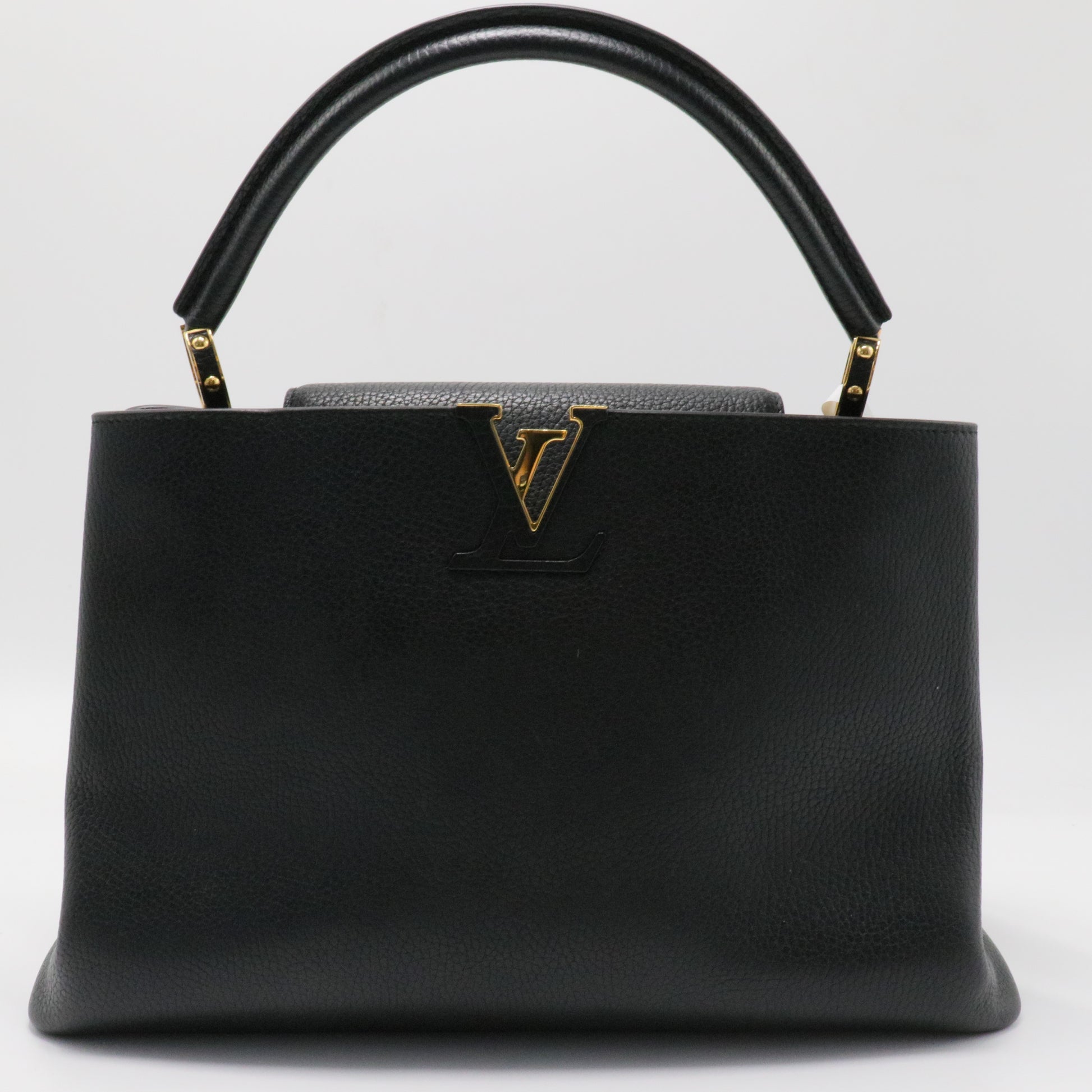 Taurillon Capucines MM Black Fuchsia