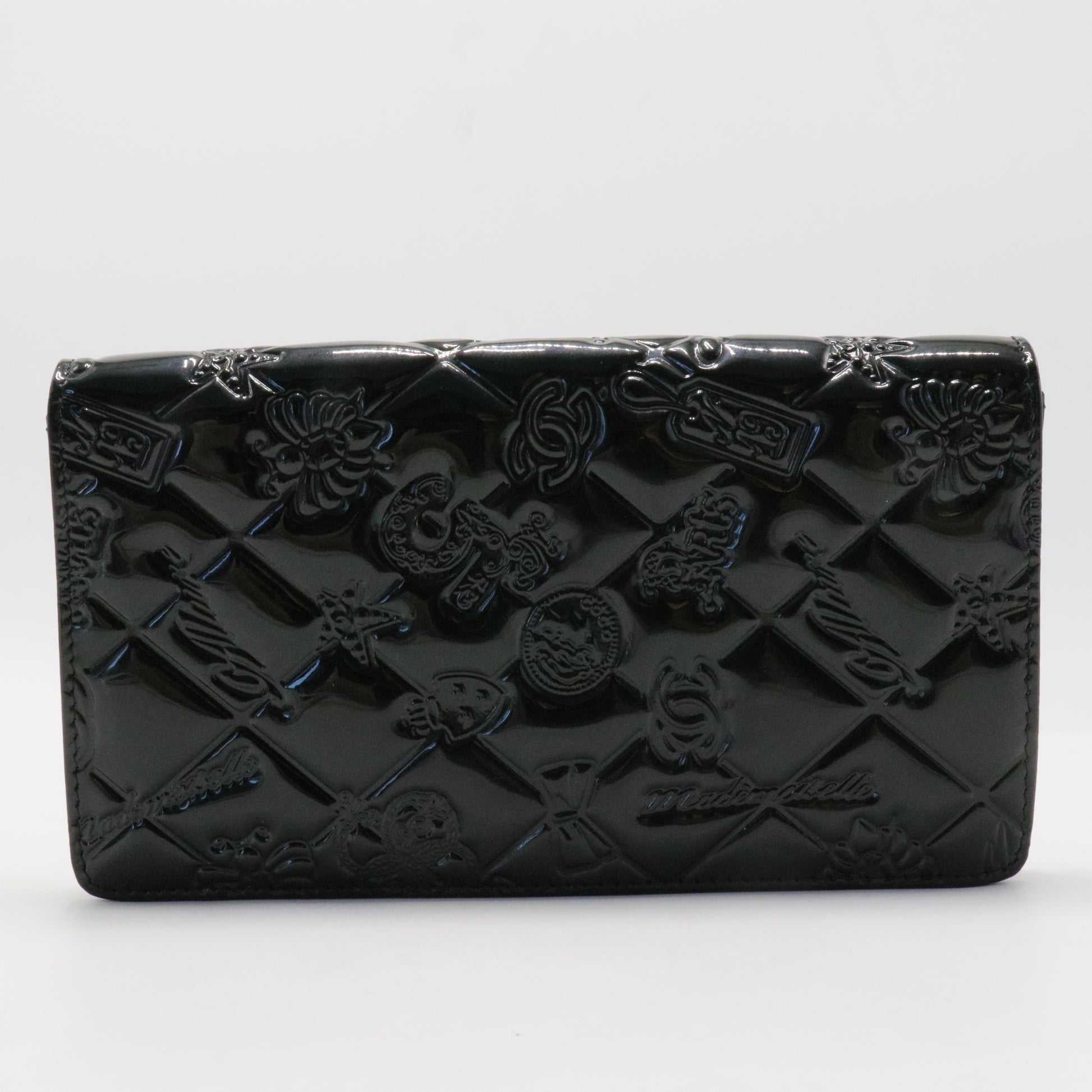 Black Patent Leather Icon Wallet