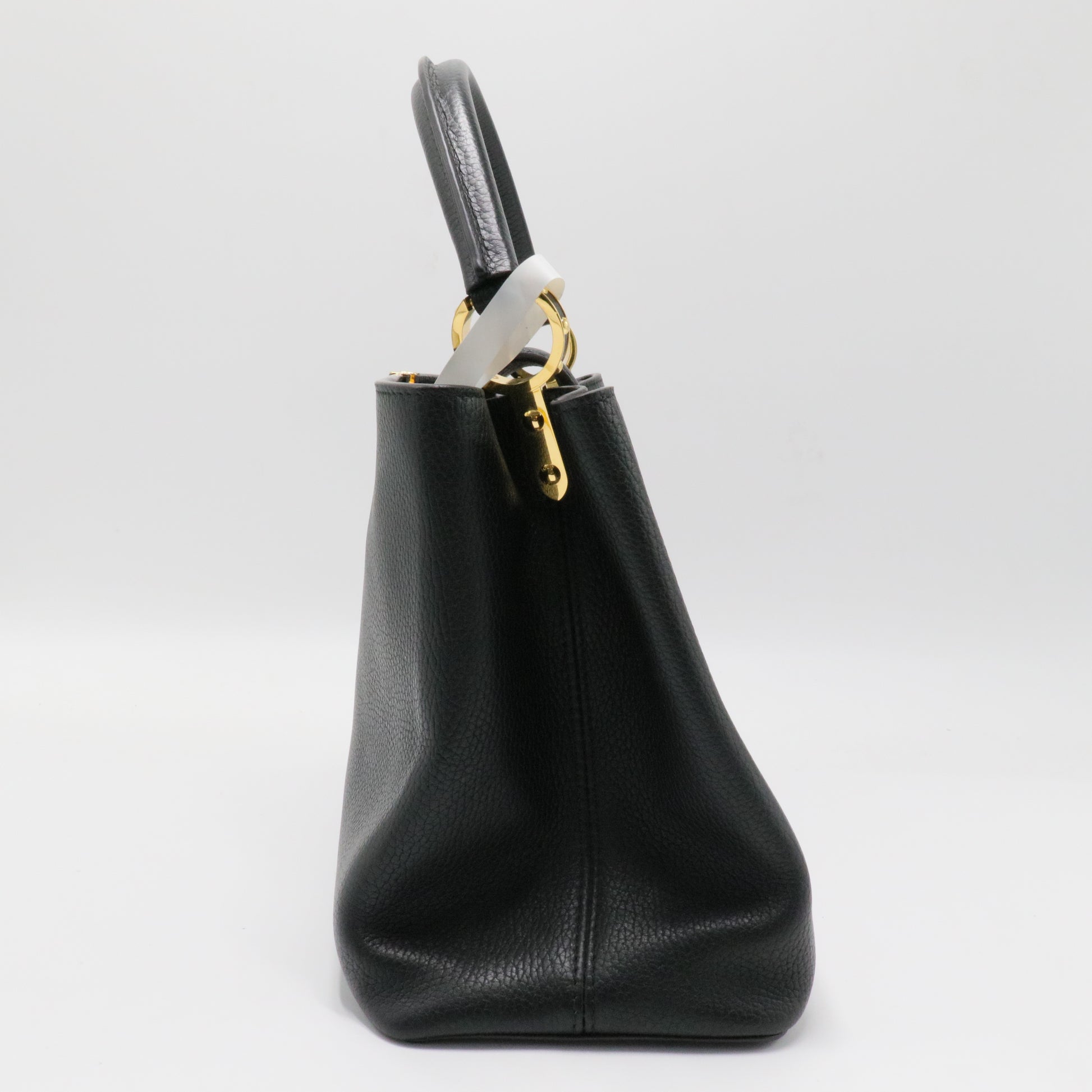 Taurillon Capucines MM Black Fuchsia