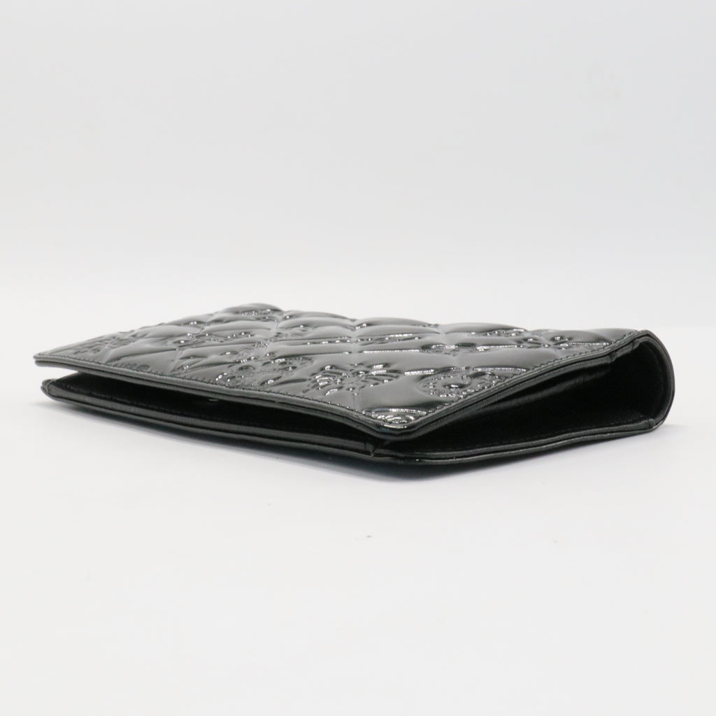Black Patent Leather Icon Wallet