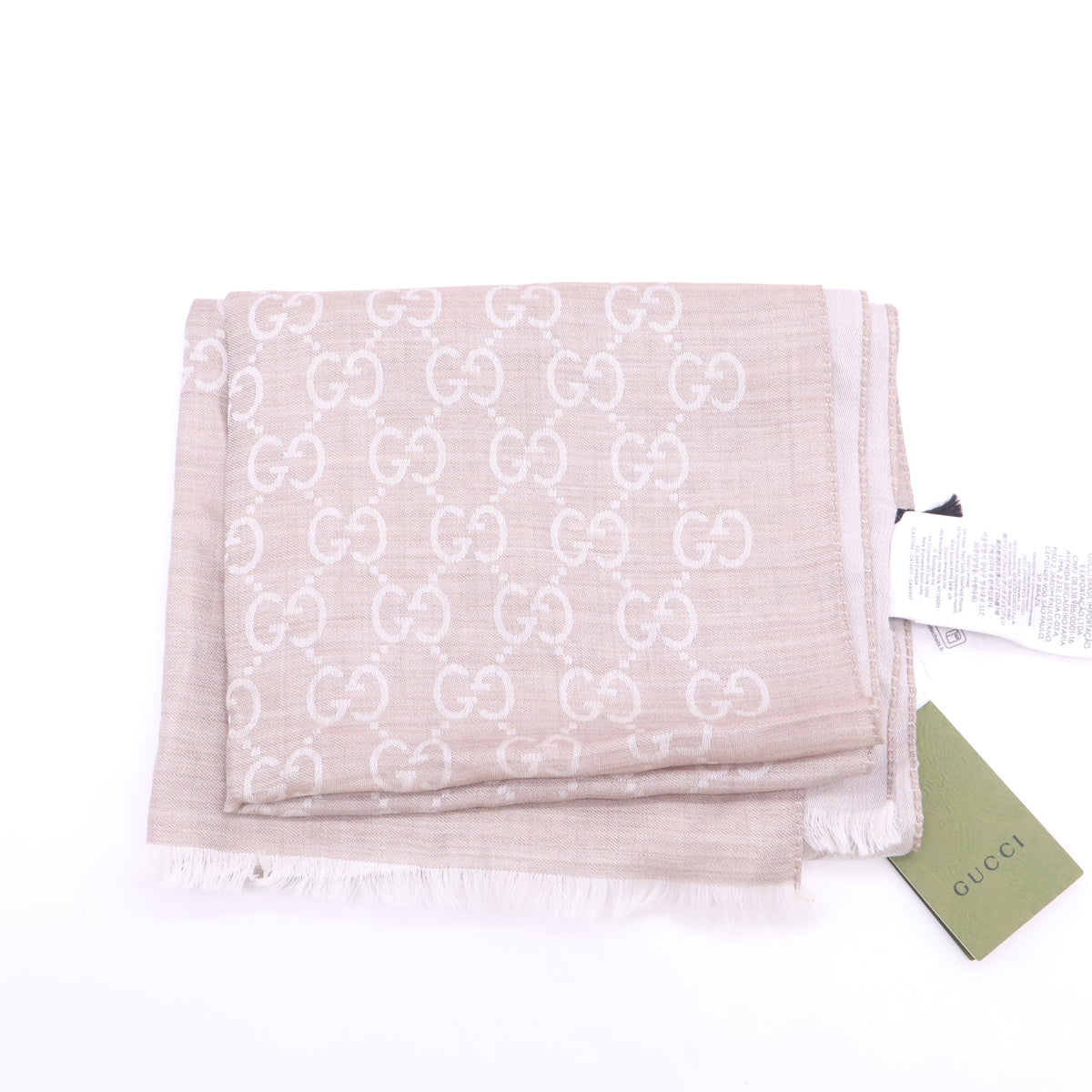 Gucci GG Jacquard Wool Silk Scarf Twins LDJ6080