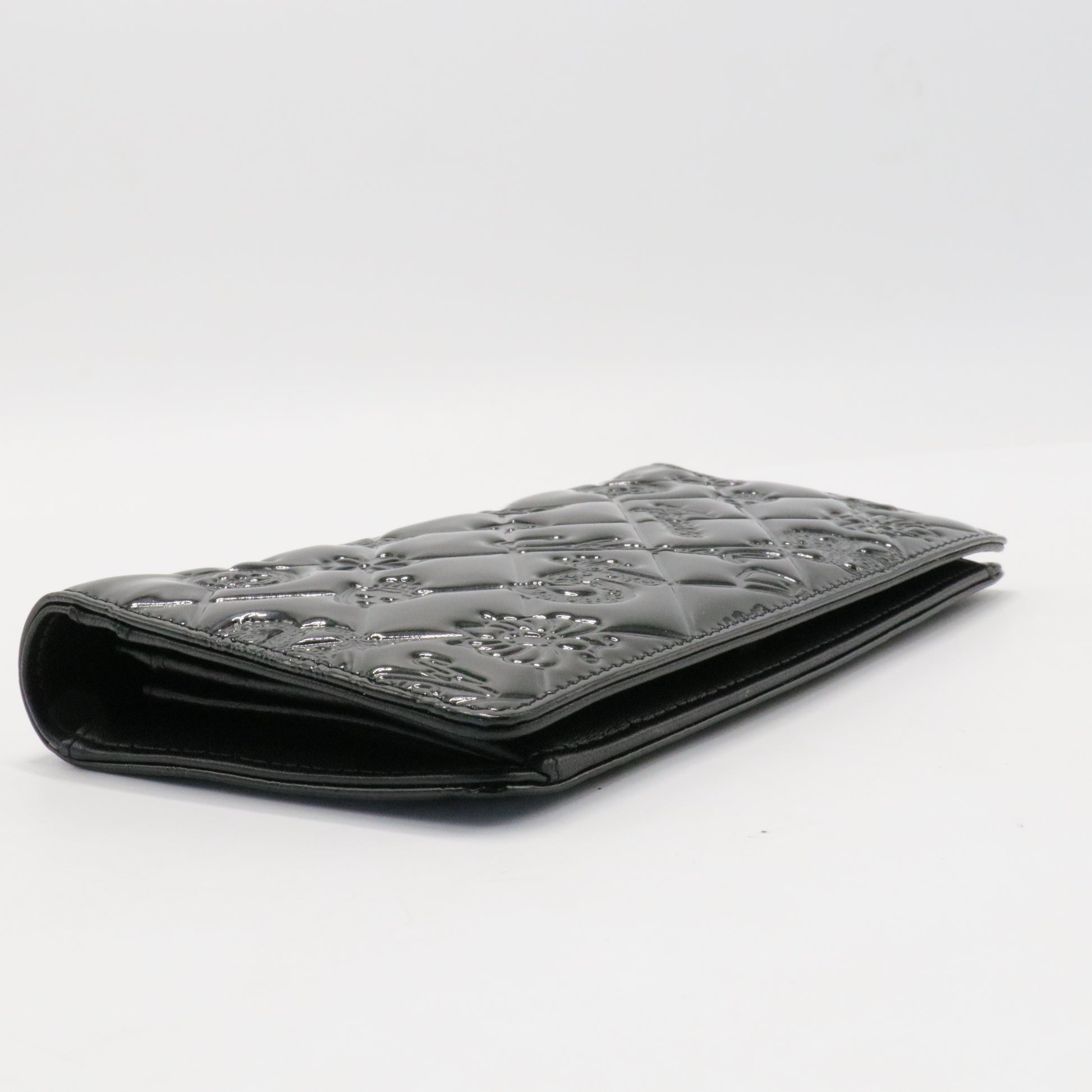 Black Patent Leather Icon Wallet