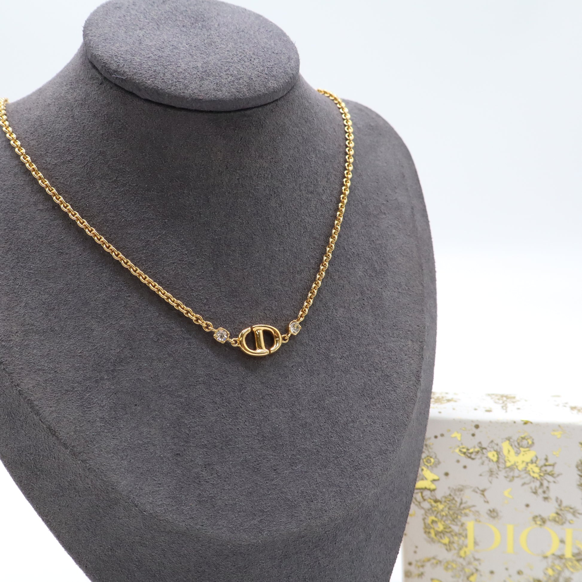 Vintage CD Pendant Necklace Gold Twins LDJ4548