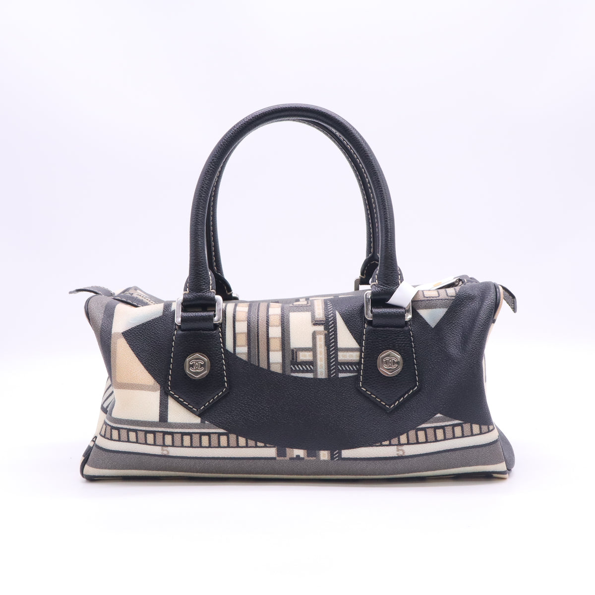 Coated Canvas Le Train Boston Bag Black B24140