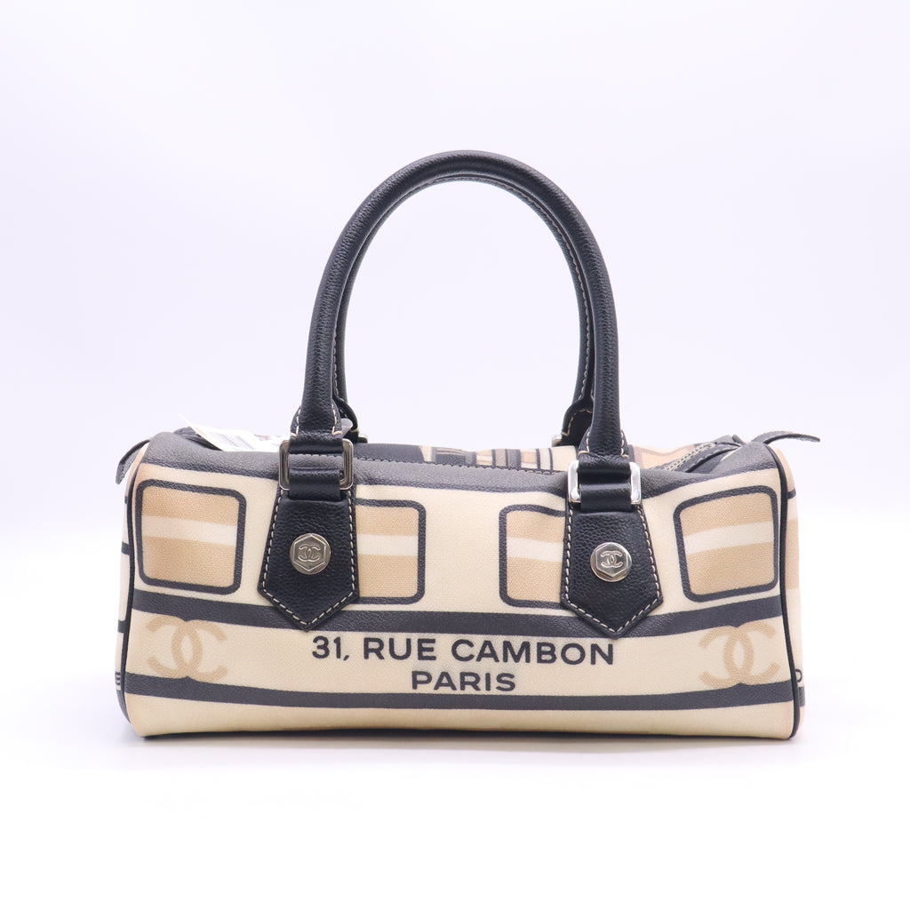 Coated Canvas Le Train Boston Bag Black B24140