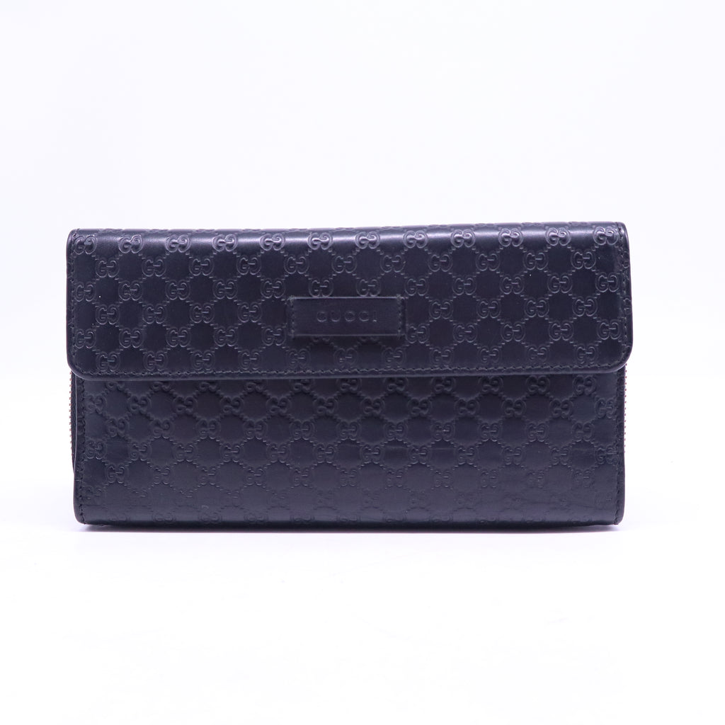 Gucci Microguccissima Continental Flap Wallet Black Sold Out W20743
