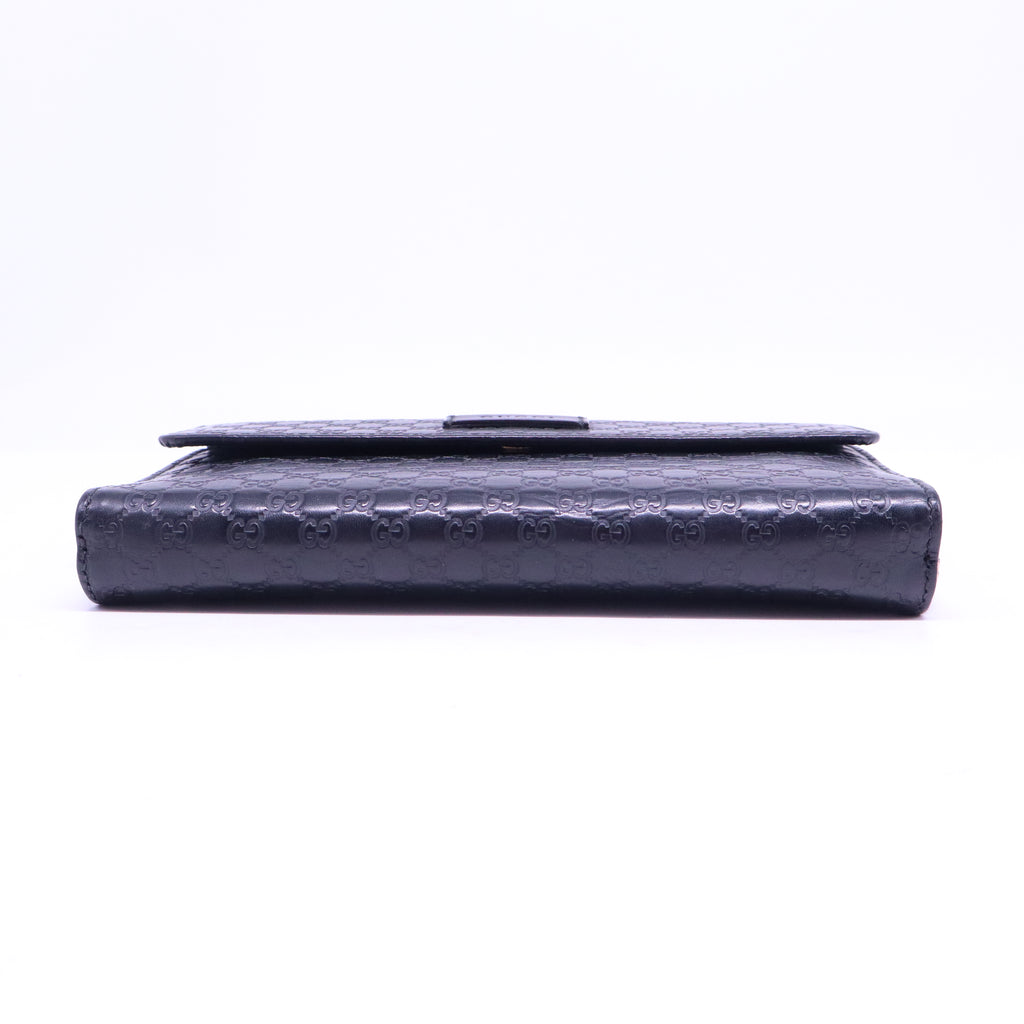 Gucci Microguccissima Continental Flap Wallet Black Sold Out W20743