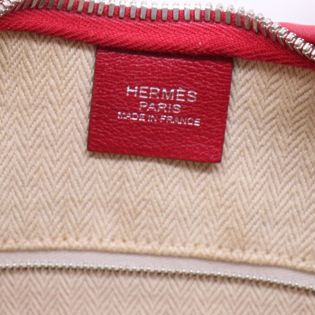 Hermès 32cm Rosewood Clemence Leather Massai Cut Bag