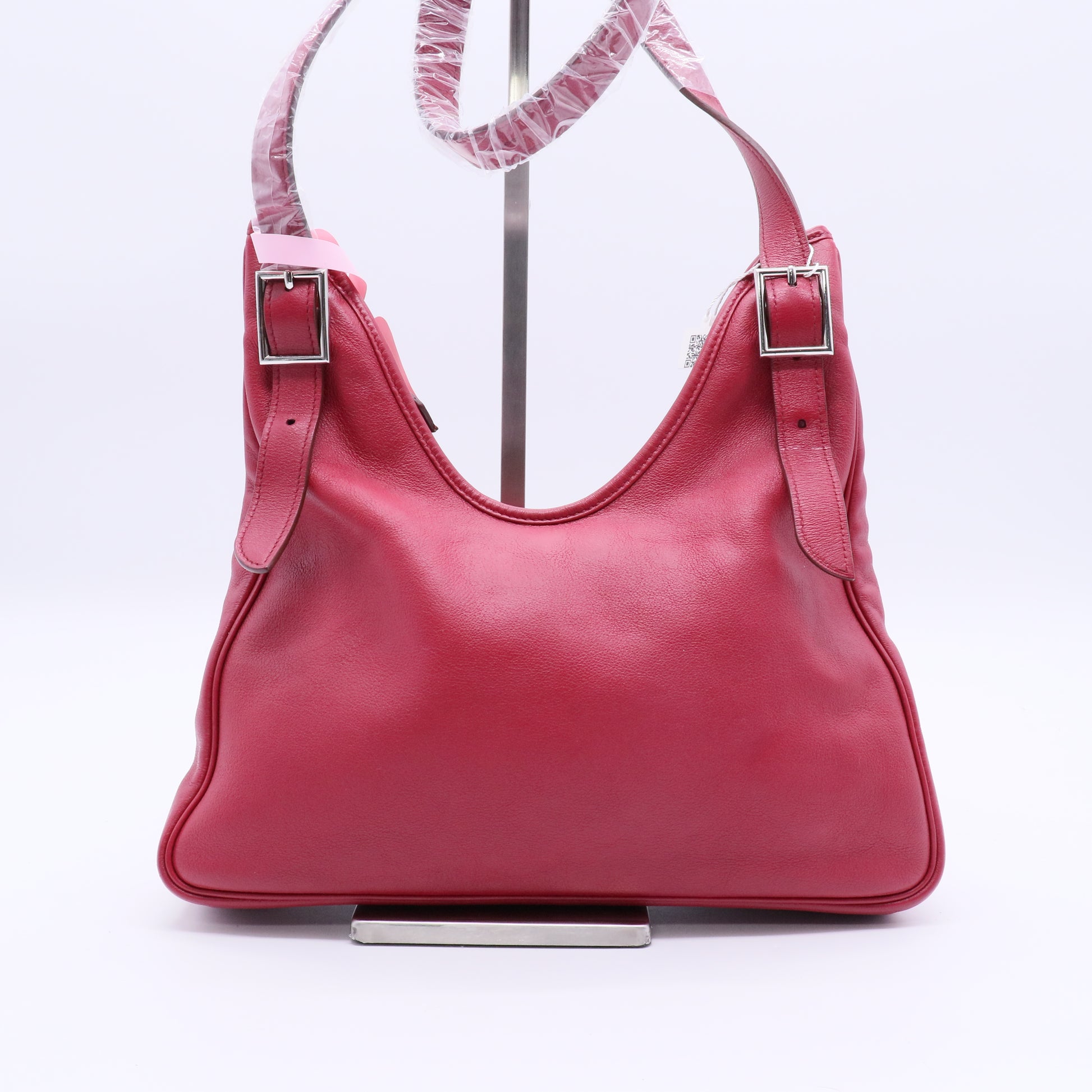 Hermès 32cm Rosewood Clemence Leather Massai Cut Bag