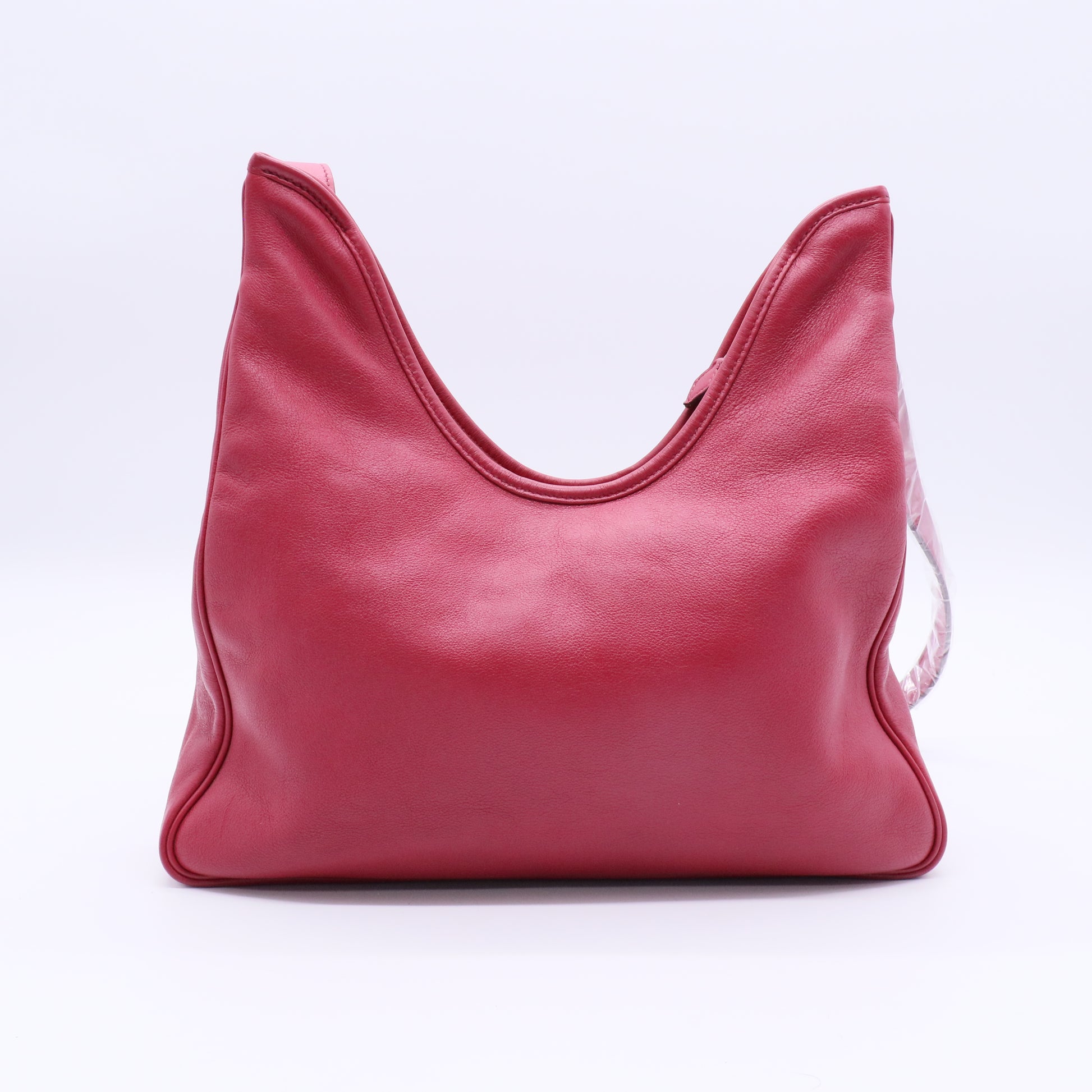 Hermès 32cm Rosewood Clemence Leather Massai Cut Bag
