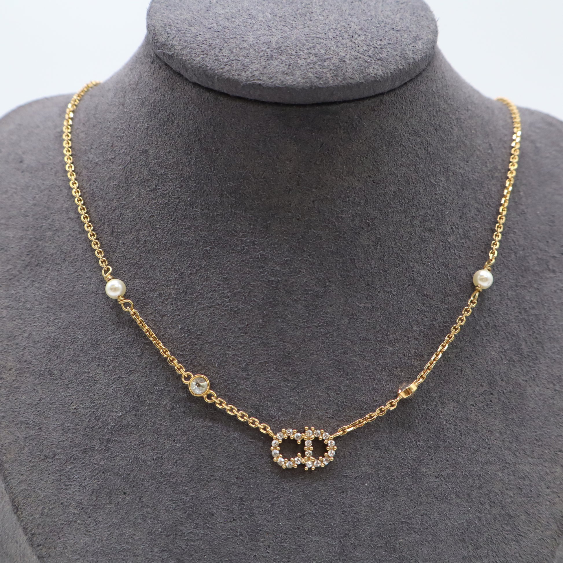 Vintage CD Pendant Necklace Gold Twins LDJ4547