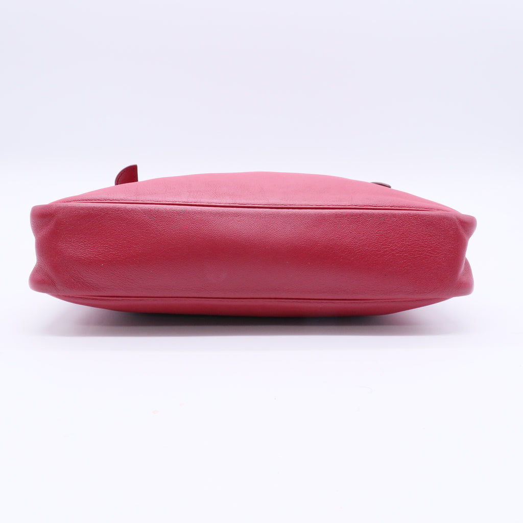 Hermès 32cm Rosewood Clemence Leather Massai Cut Bag