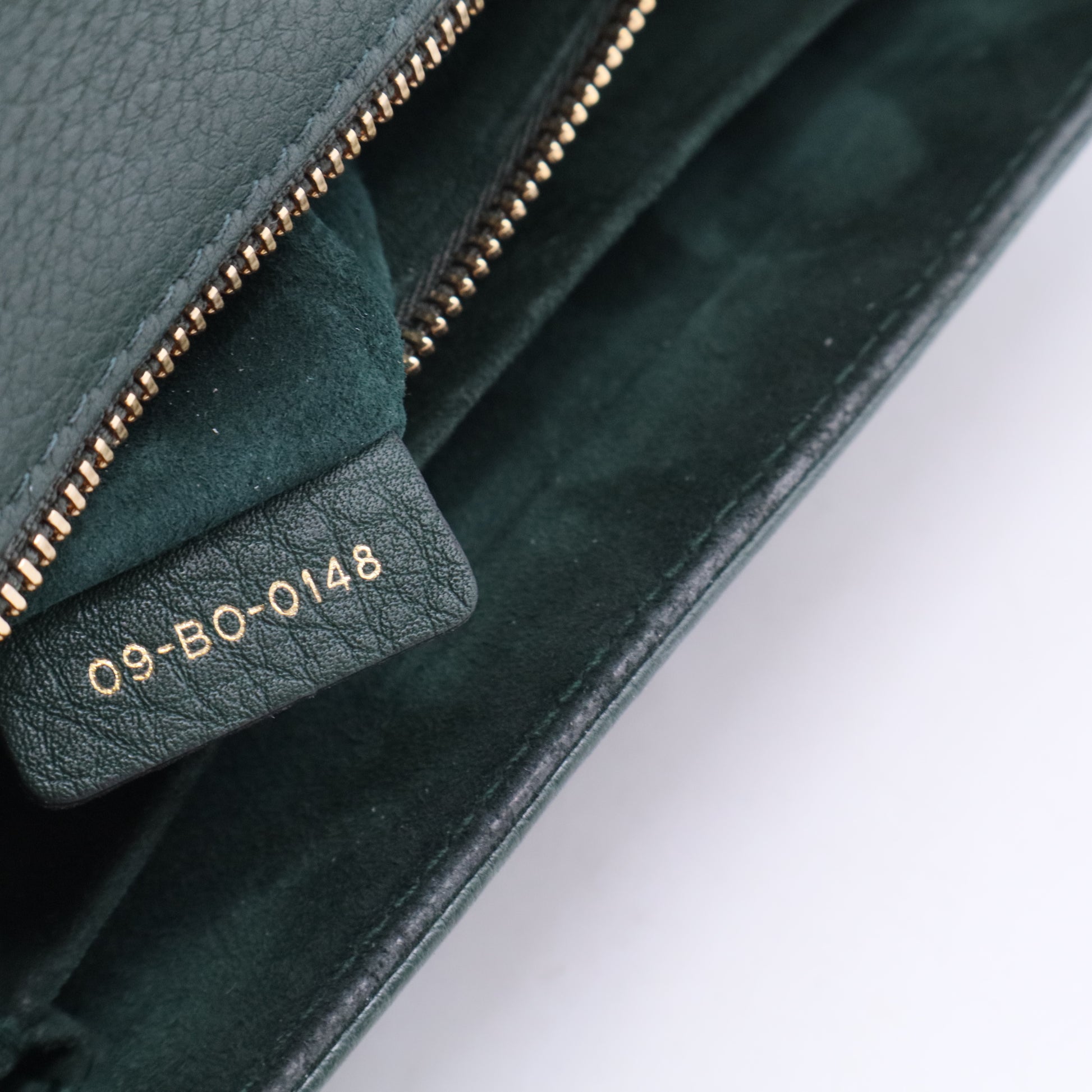 Green Grained Calfskin Leather Diorama Medium Flap Bag