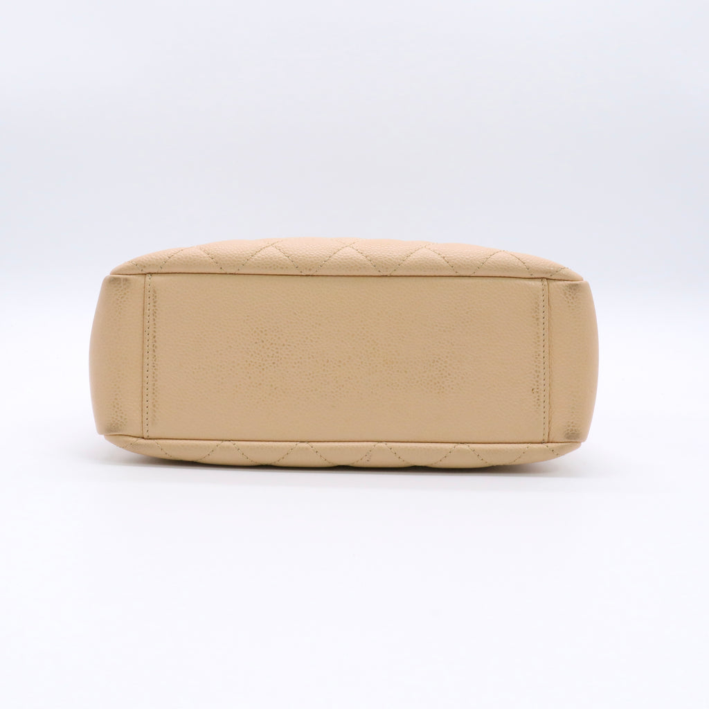 Caviar Quilted Petit Shopping Tote PST Beige Clair twins