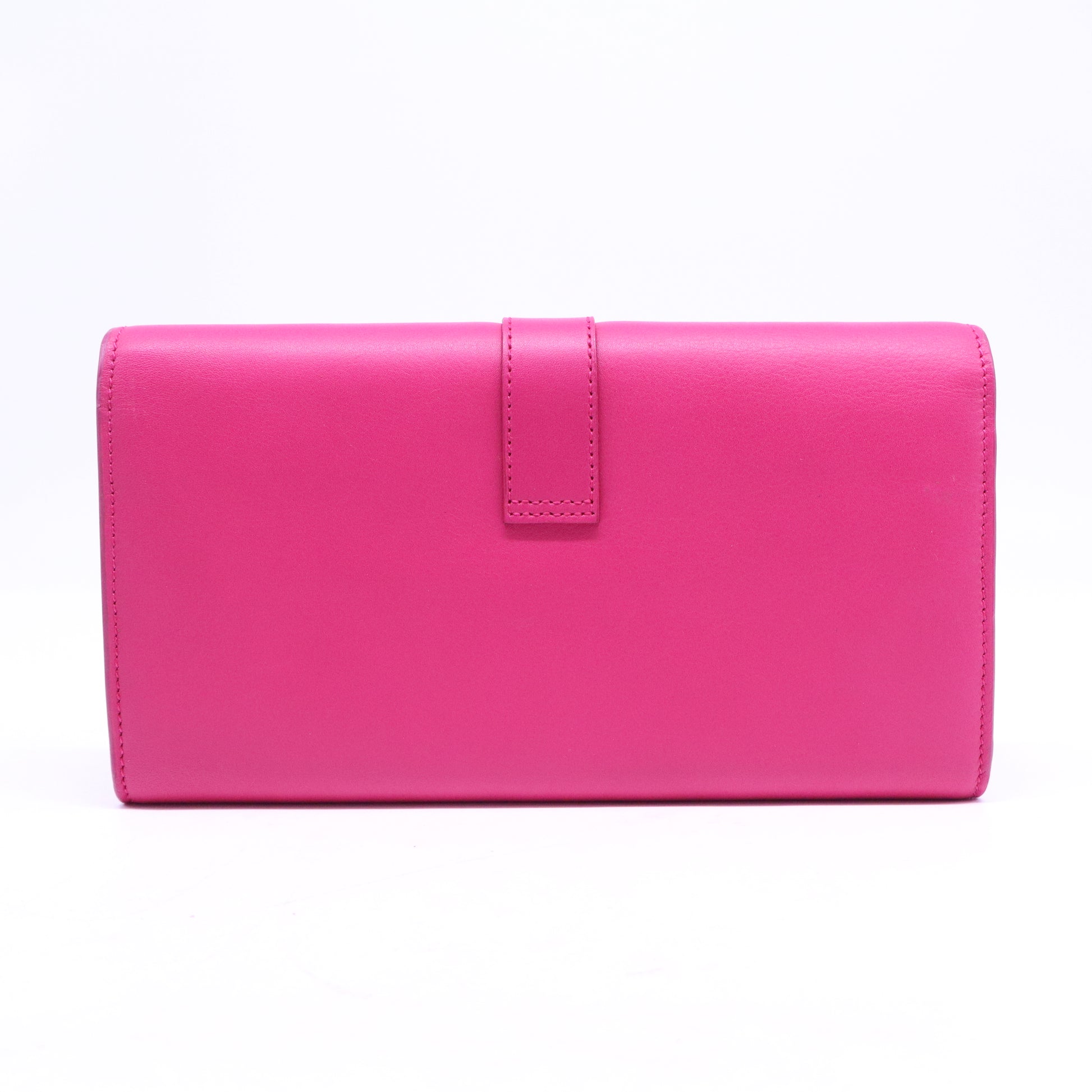 Pink Calfskin Leather Ligne Y Clutch Bag W20716