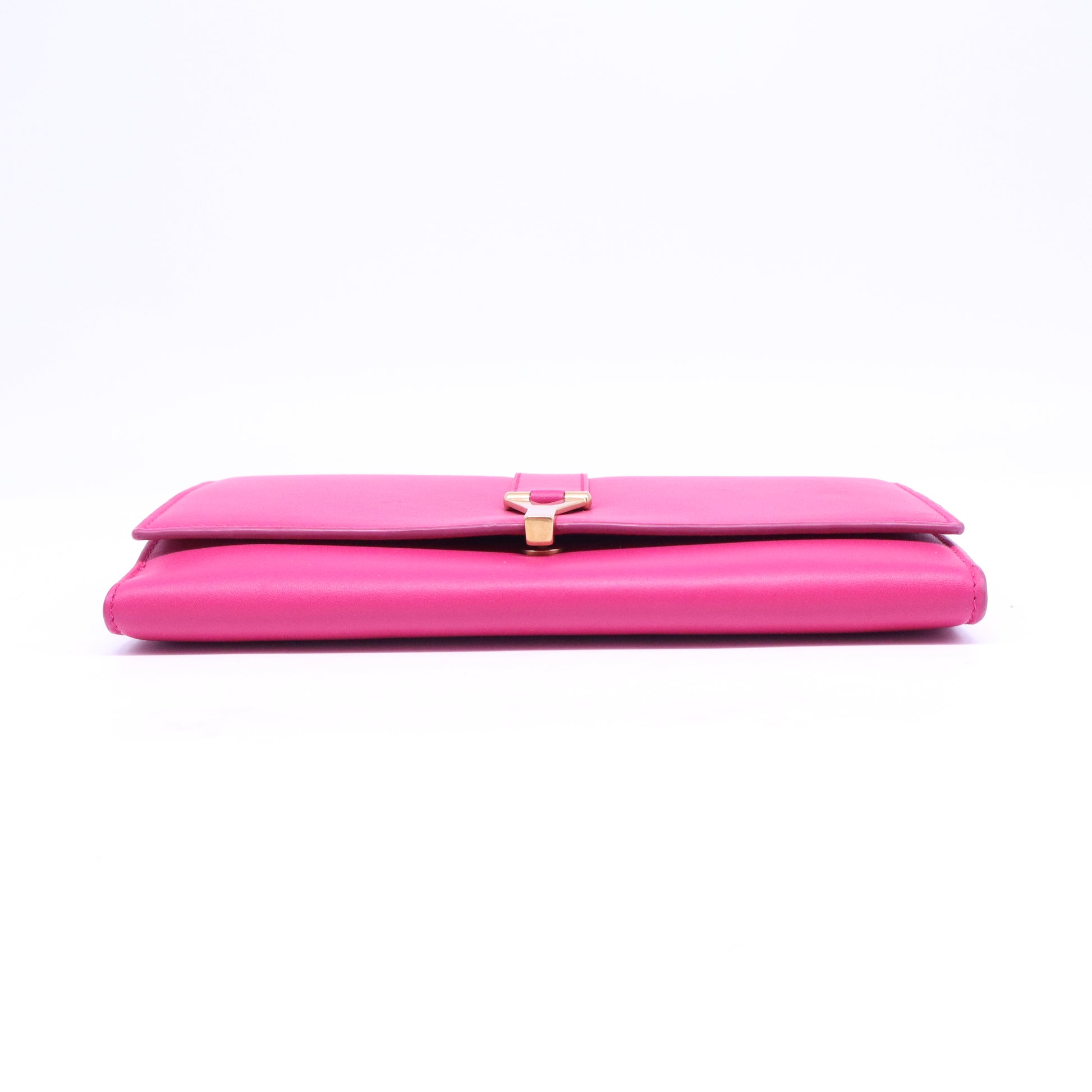 Pink Calfskin Leather Ligne Y Clutch Bag W20716