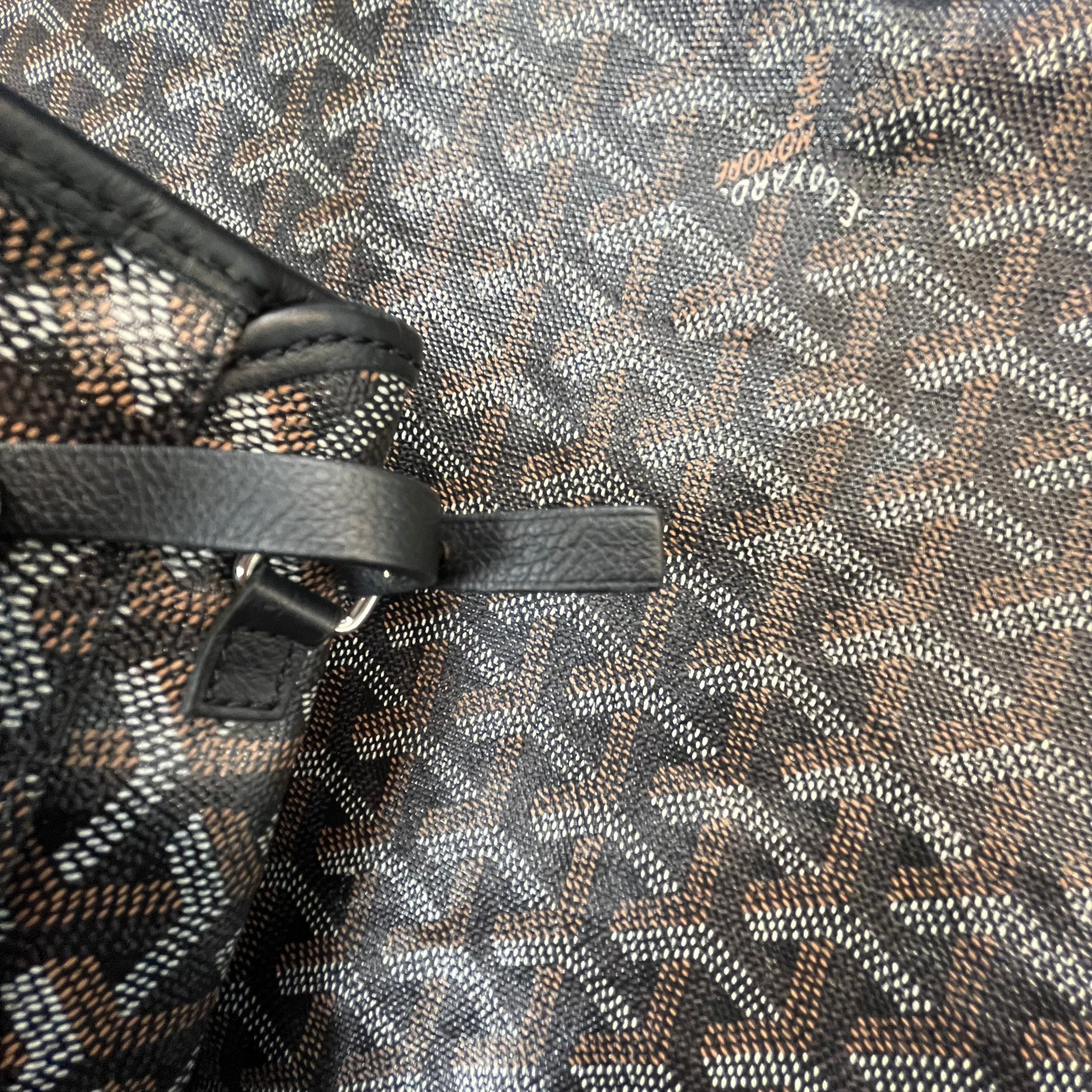 Black Chevron Print Coated Canvas St. Louis GM Bag Twins