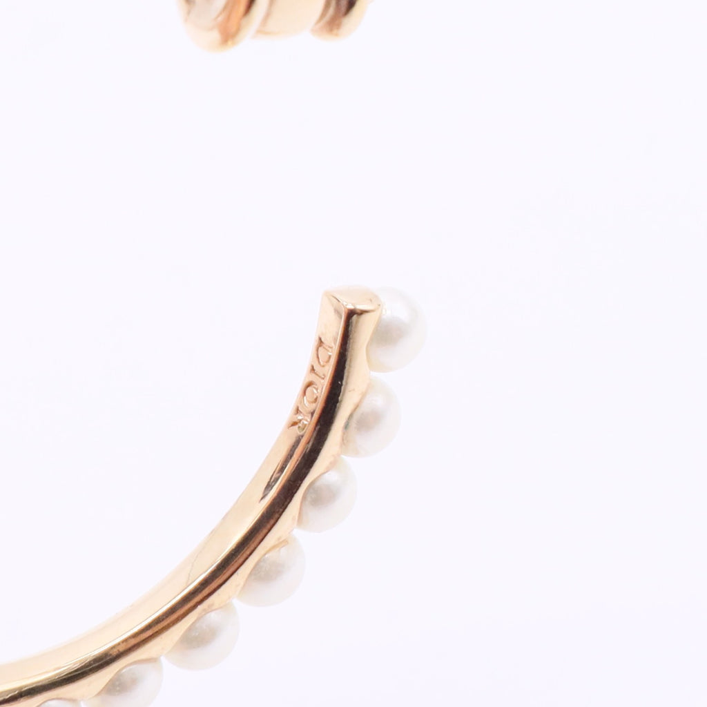 Women Dio(r)evolution Earrings Gold-Finish Metal and White Resin Pearls
