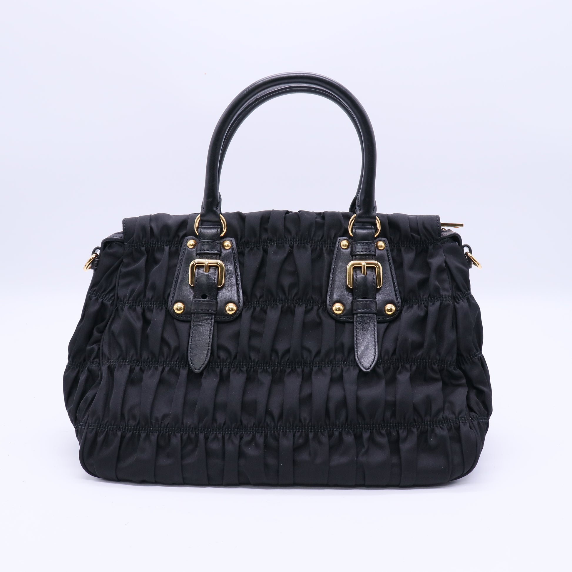 Black Tessuto Nylon Gauffre Tote Bag  B21139