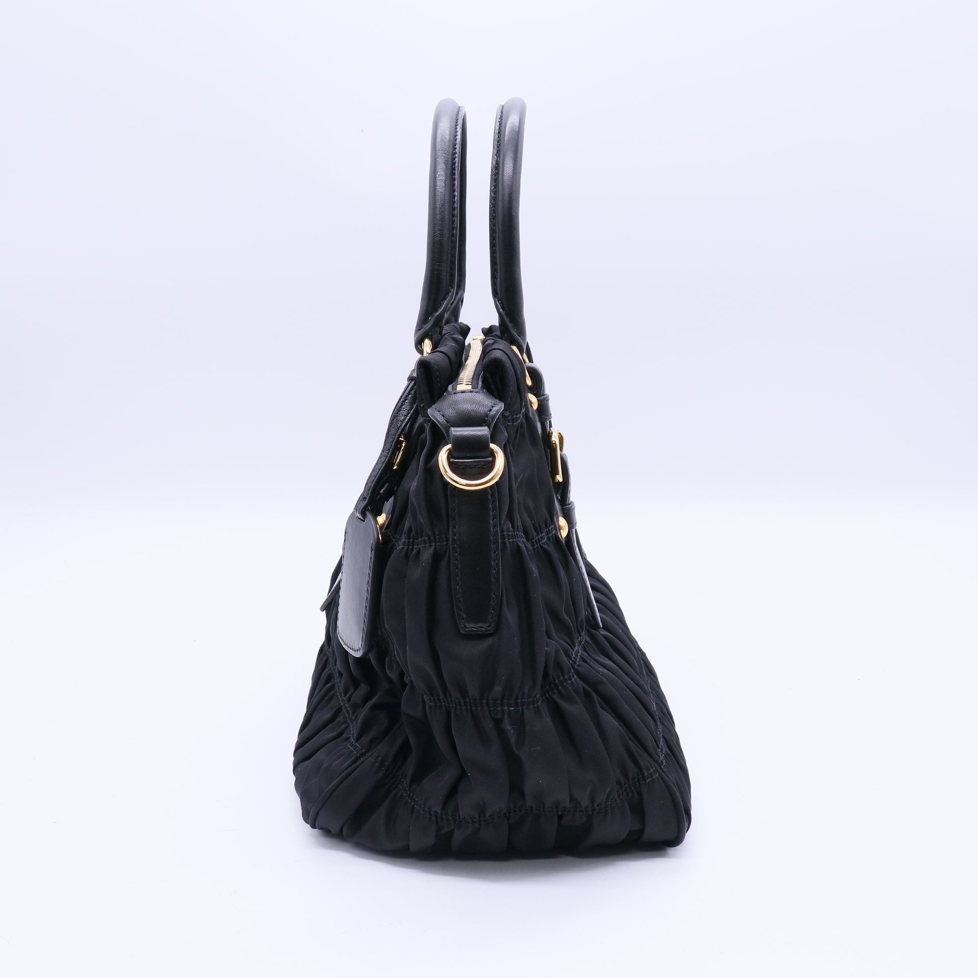 Black Tessuto Nylon Gauffre Tote Bag  B21139