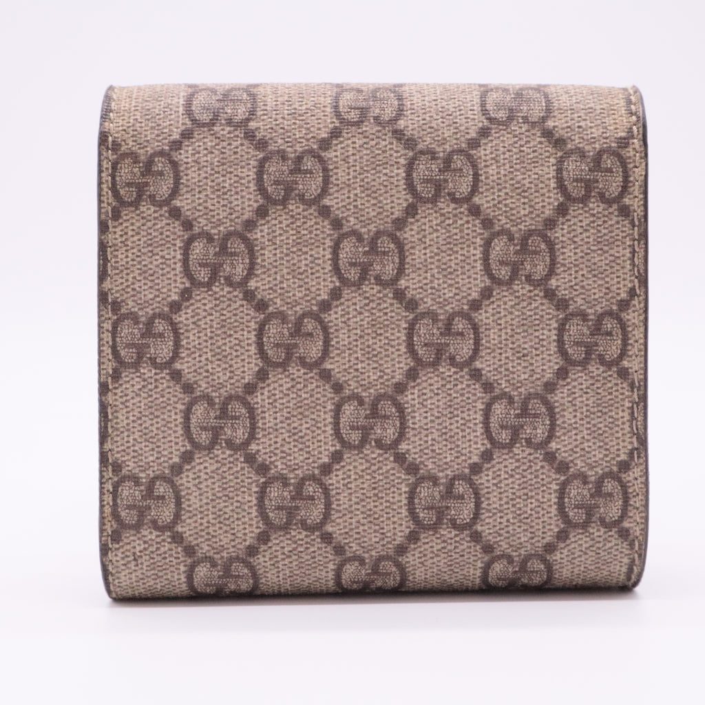 GG Supreme Monogram GG Pierce French Flap Wallet twins
