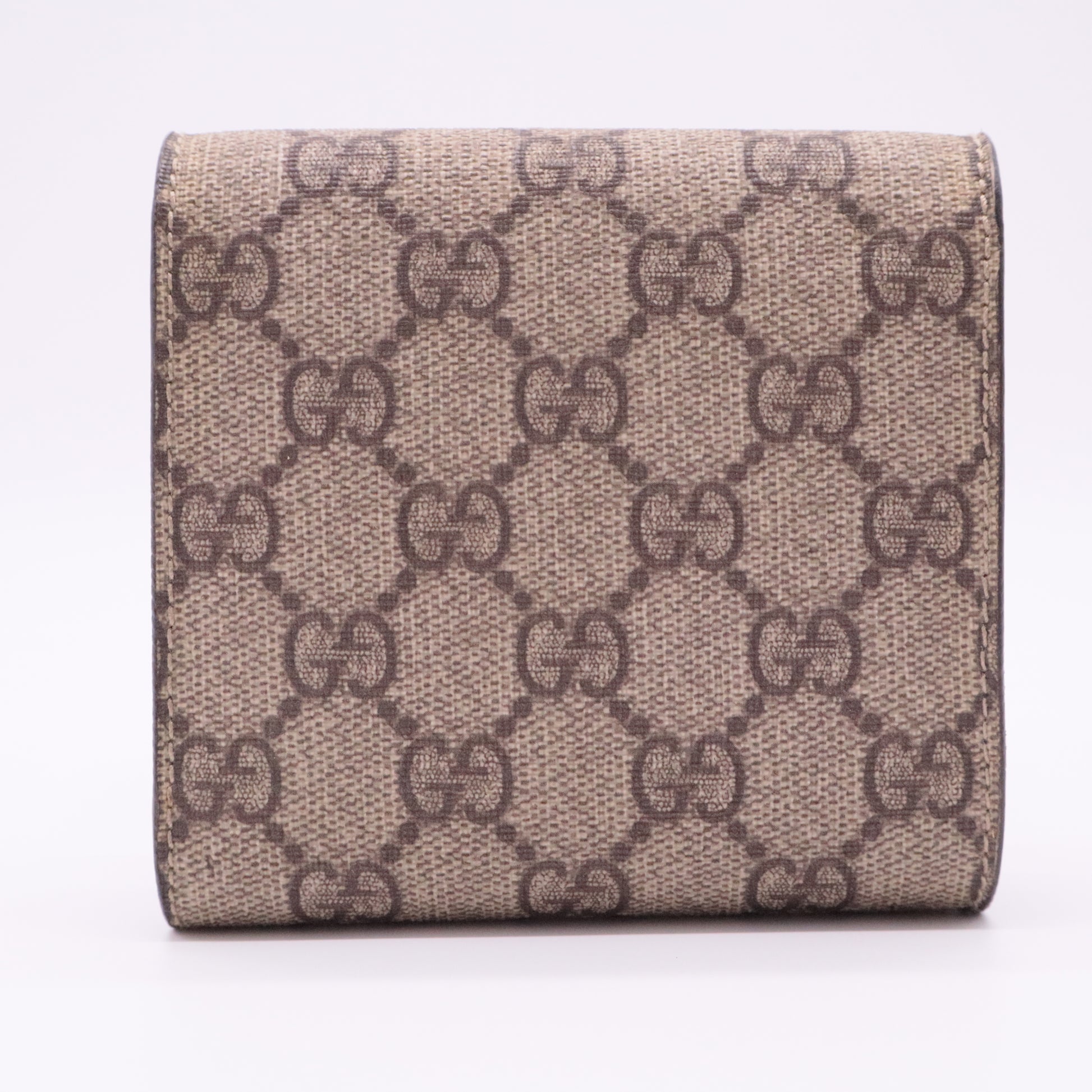 GG Supreme Monogram GG Pierce French Flap Wallet twins