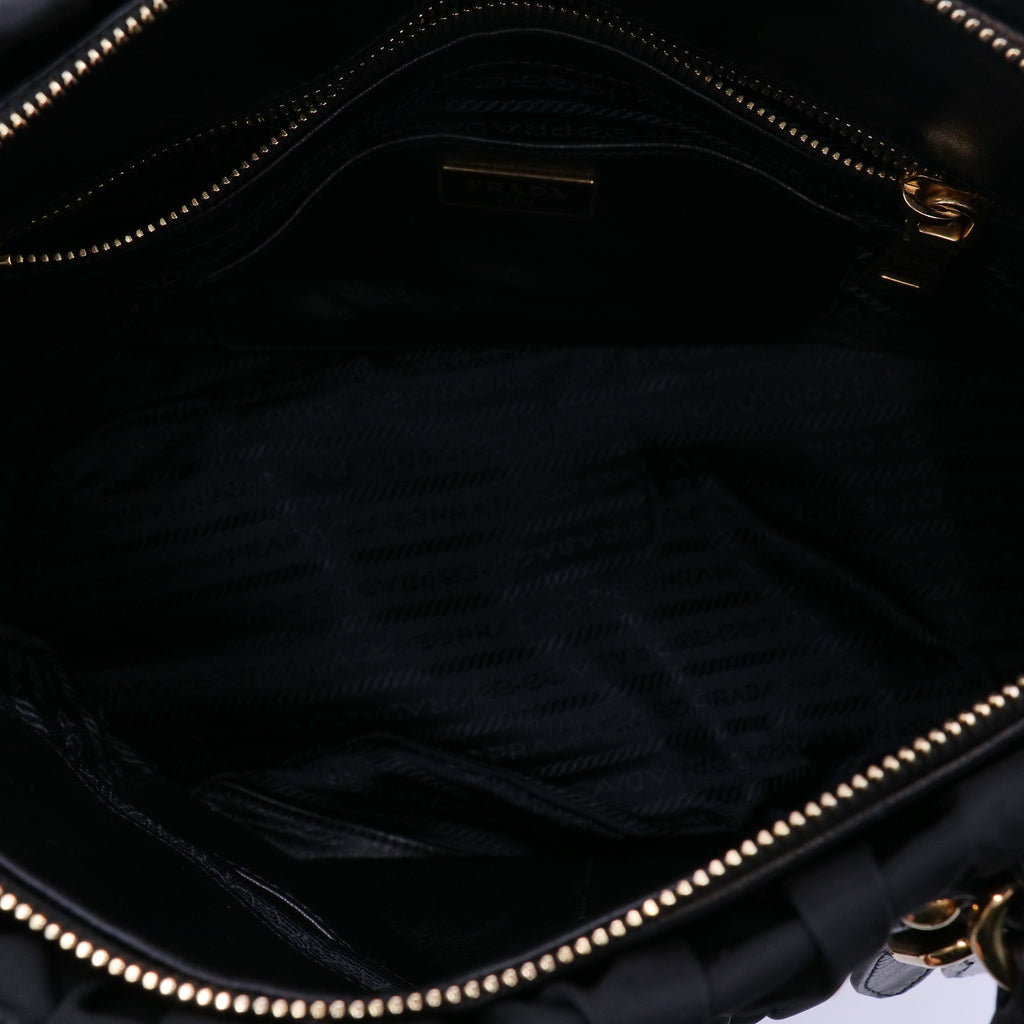Black Tessuto Nylon Gauffre Tote Bag  B21139