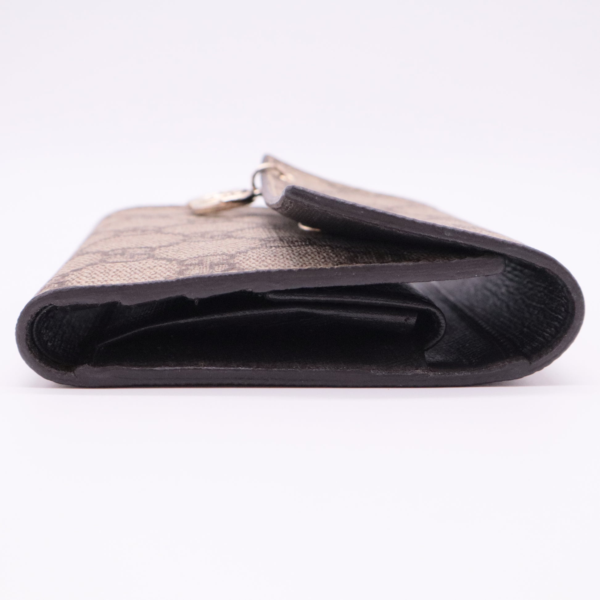 GG Supreme Monogram GG Pierce French Flap Wallet twins