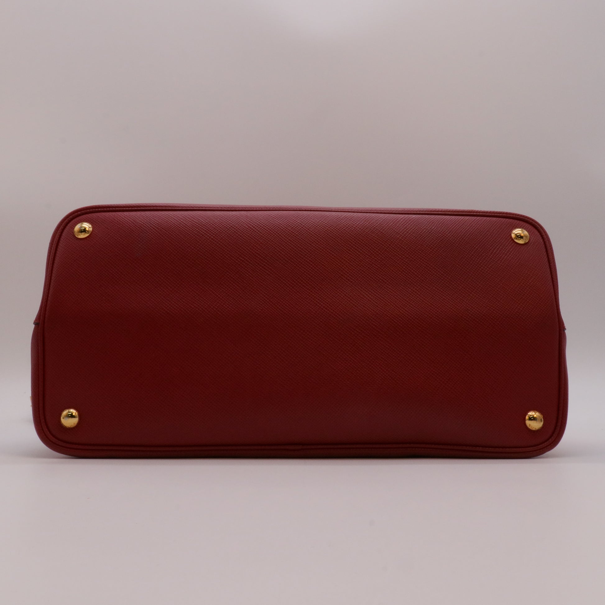 Medium Saffiano Cuir Double Satchel In Red twins