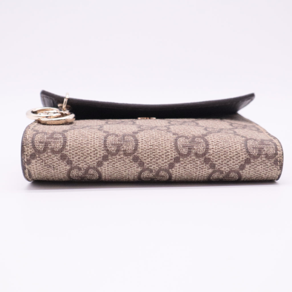 GG Supreme Monogram GG Pierce French Flap Wallet twins