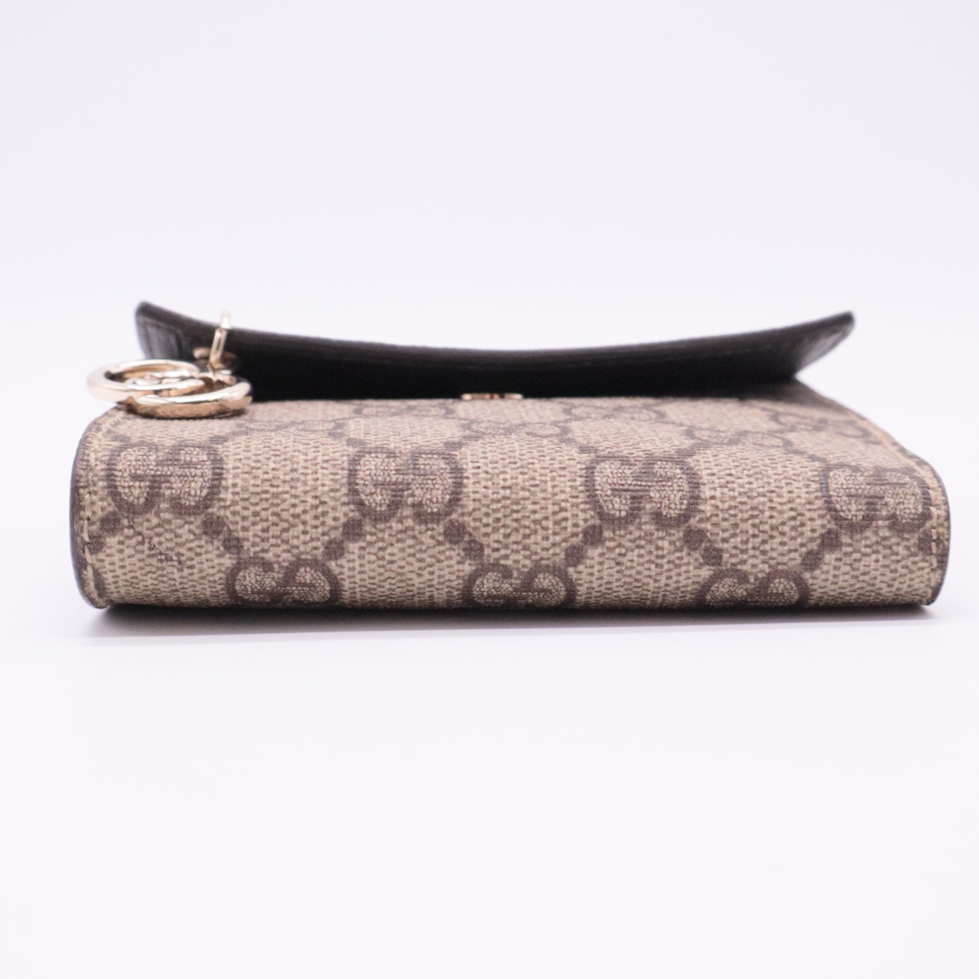 GG Supreme Monogram GG Pierce French Flap Wallet twins