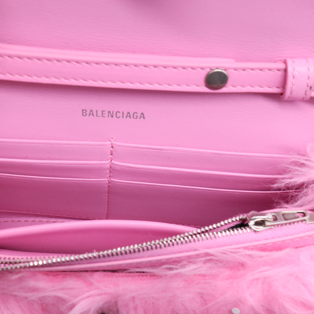 Faux Fur Small Downtown Shoulder Bag Pink Twins