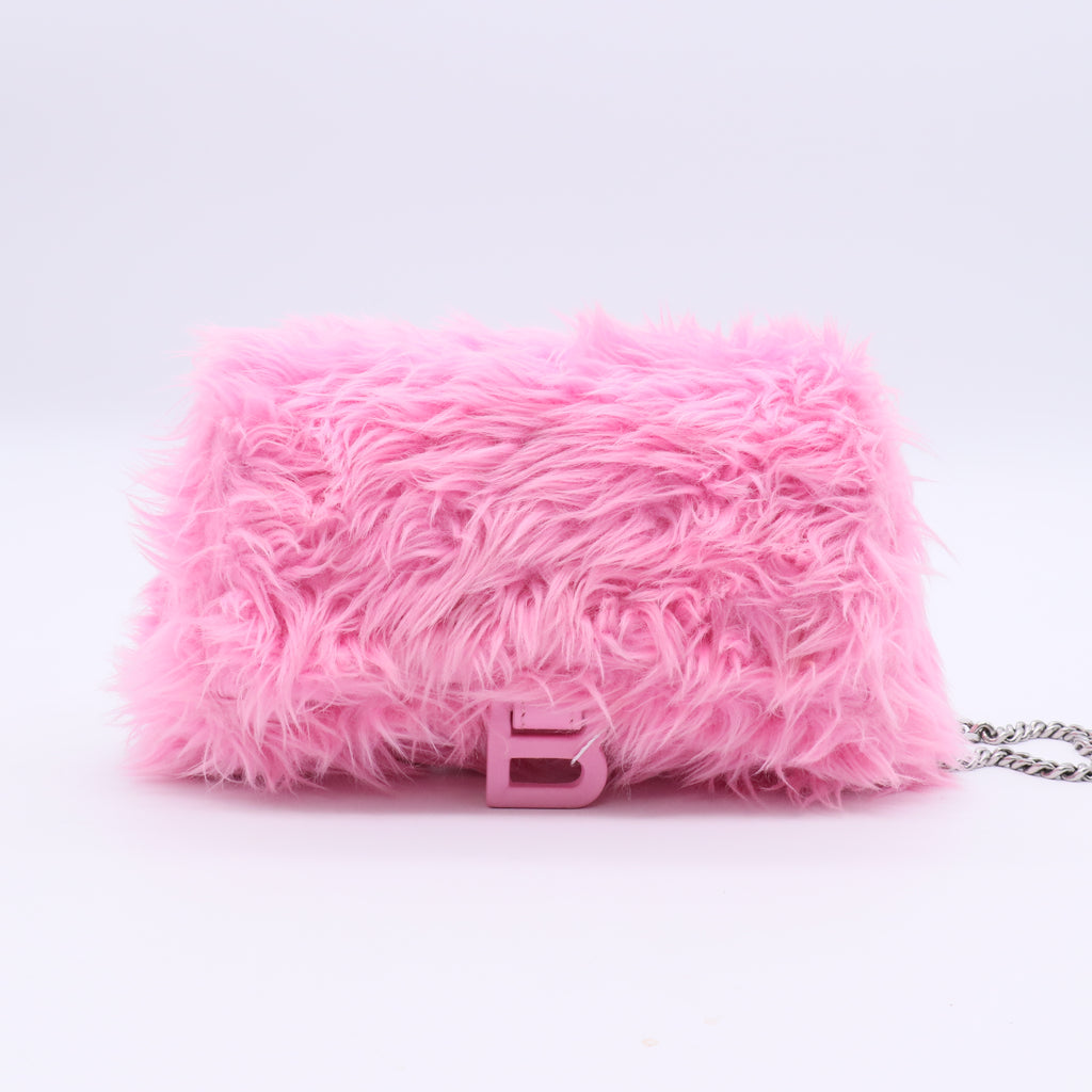 Faux Fur Small Downtown Shoulder Bag Pink Twins