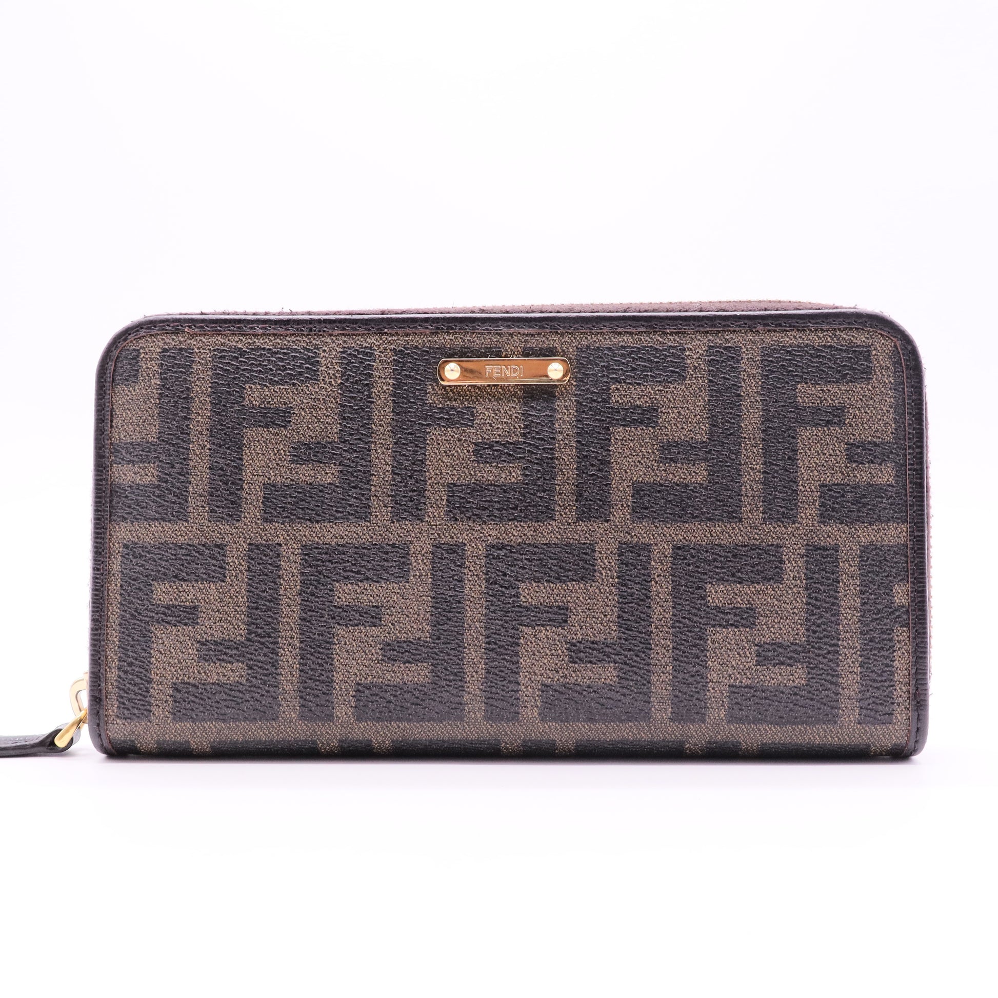 Zucca Spalmati Vitello Elite Zip Around Wallet Tobacco Ebano