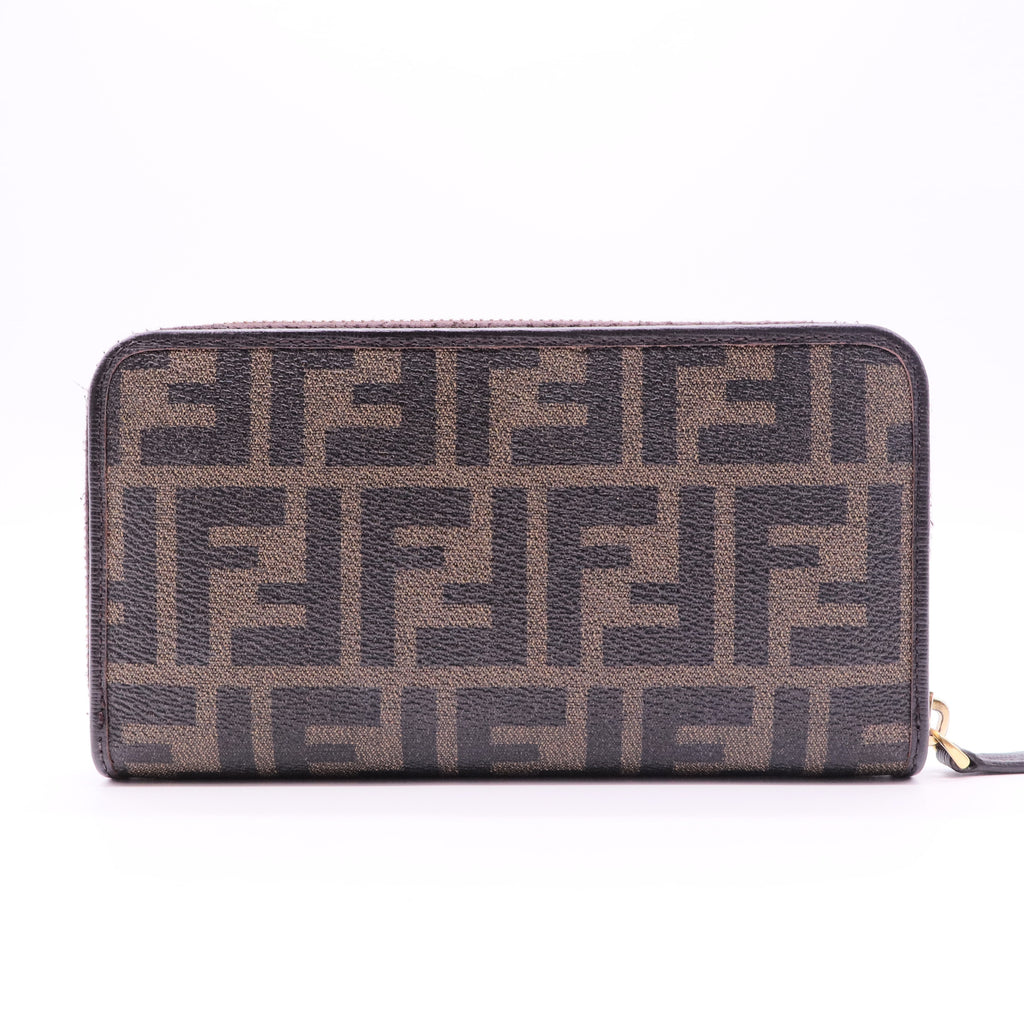 Zucca Spalmati Vitello Elite Zip Around Wallet Tobacco Ebano