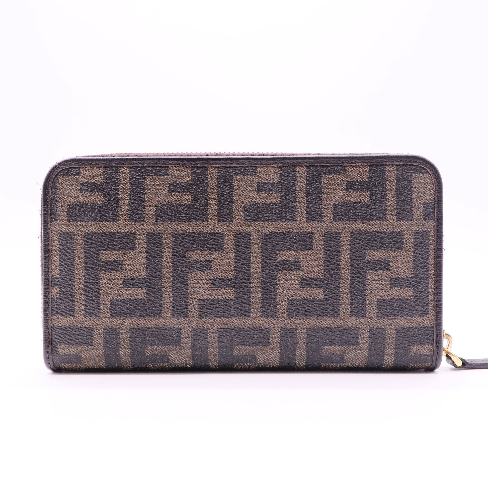 Zucca Spalmati Vitello Elite Zip Around Wallet Tobacco Ebano