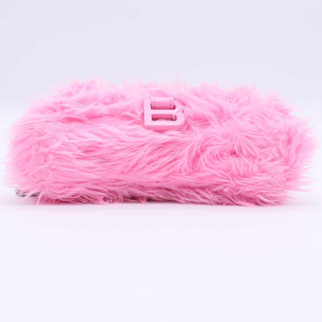 Faux Fur Small Downtown Shoulder Bag Pink Twins