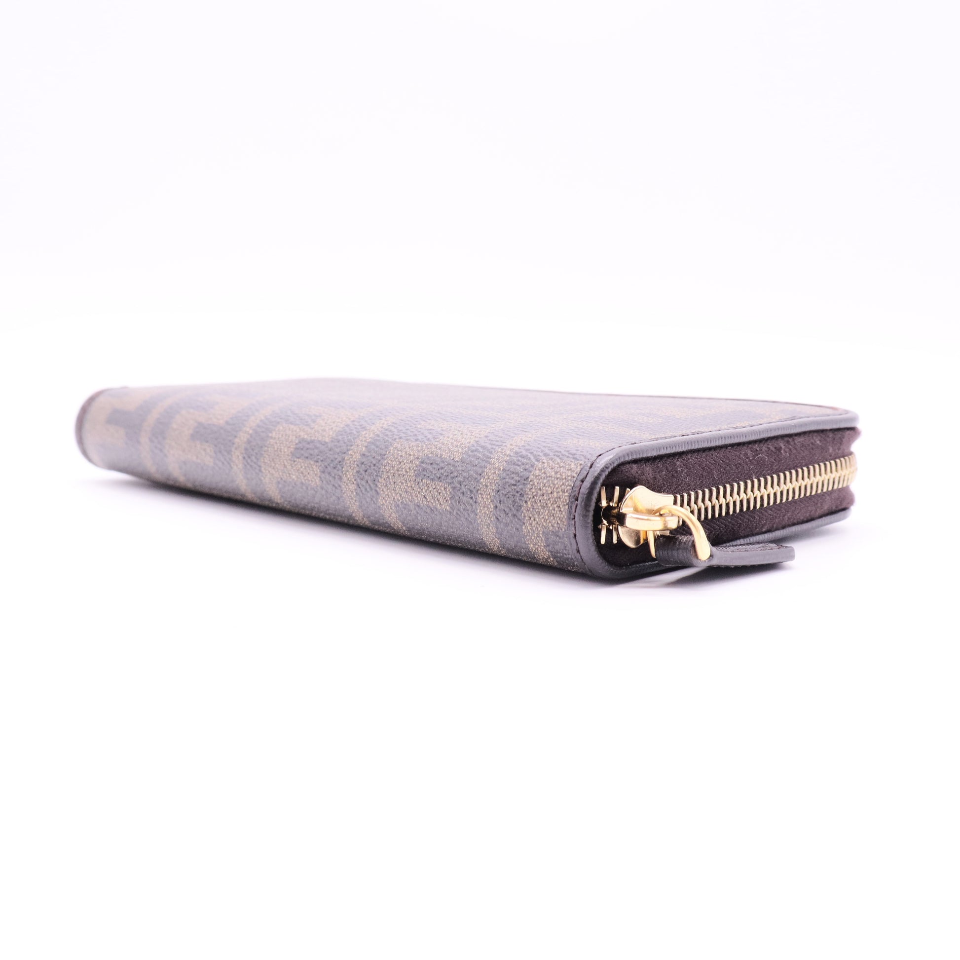 Zucca Spalmati Vitello Elite Zip Around Wallet Tobacco Ebano