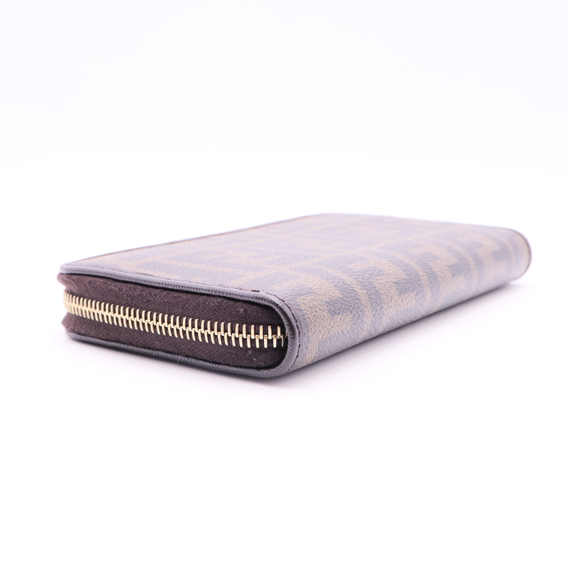 Zucca Spalmati Vitello Elite Zip Around Wallet Tobacco Ebano