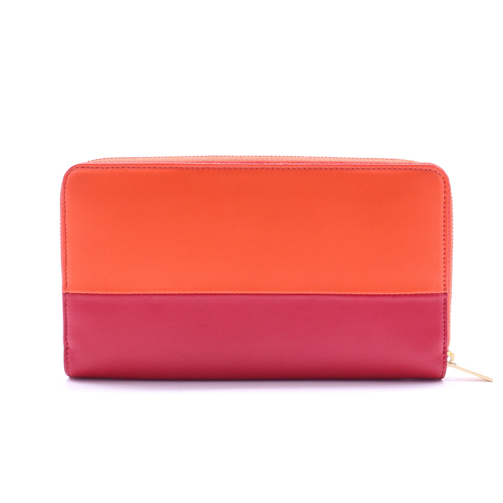 Bi-Color Leather Large Zipped Multifunction Wallet W20889