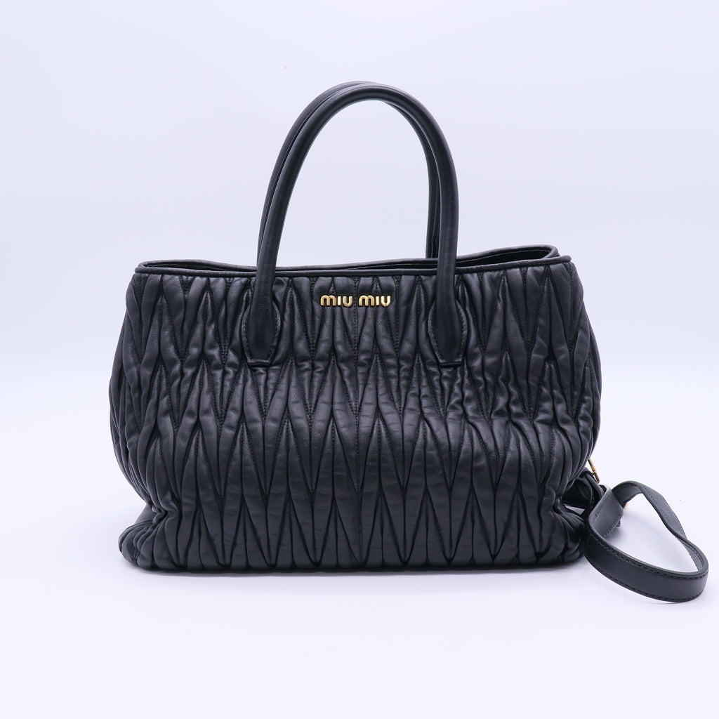 Miu Miu Convertible Tote Matelasse Leather Medium B20763