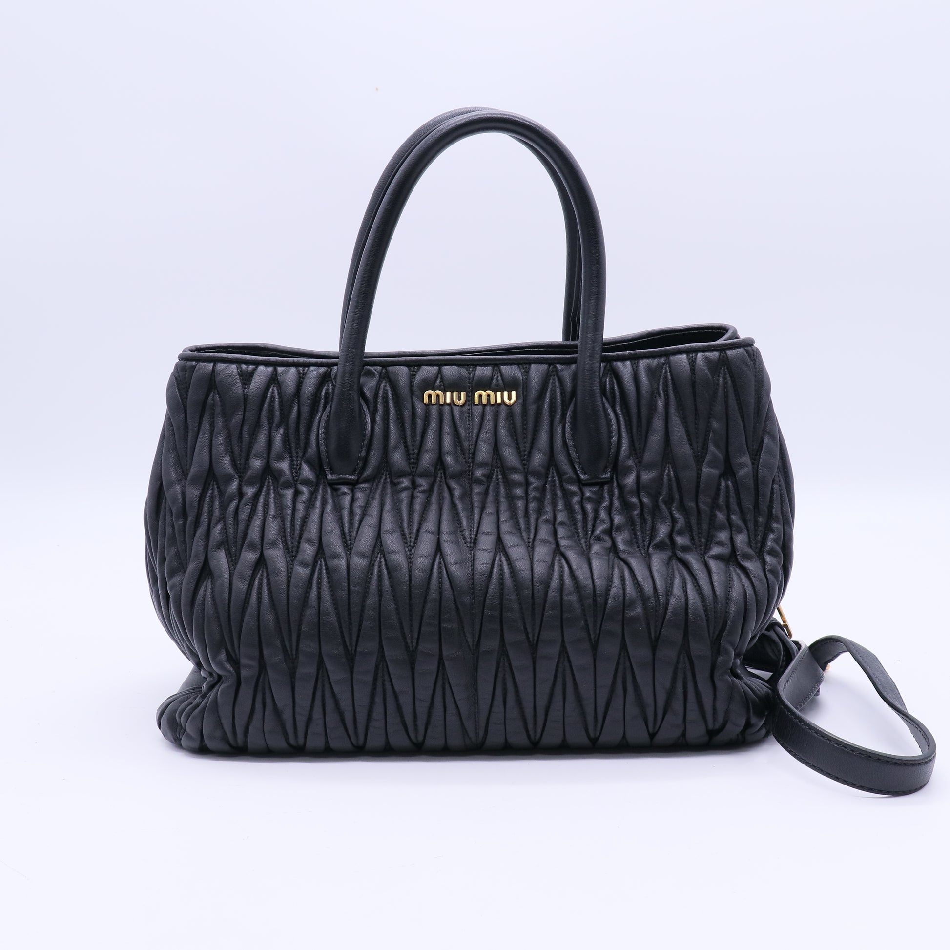 Miu Miu Convertible Tote Matelasse Leather Medium B20763