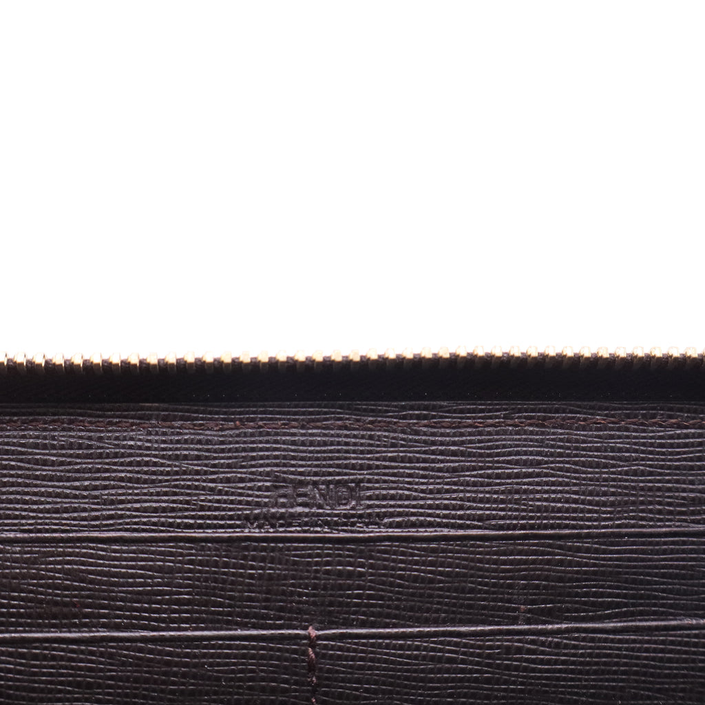 Zucca Spalmati Vitello Elite Zip Around Wallet Tobacco Ebano