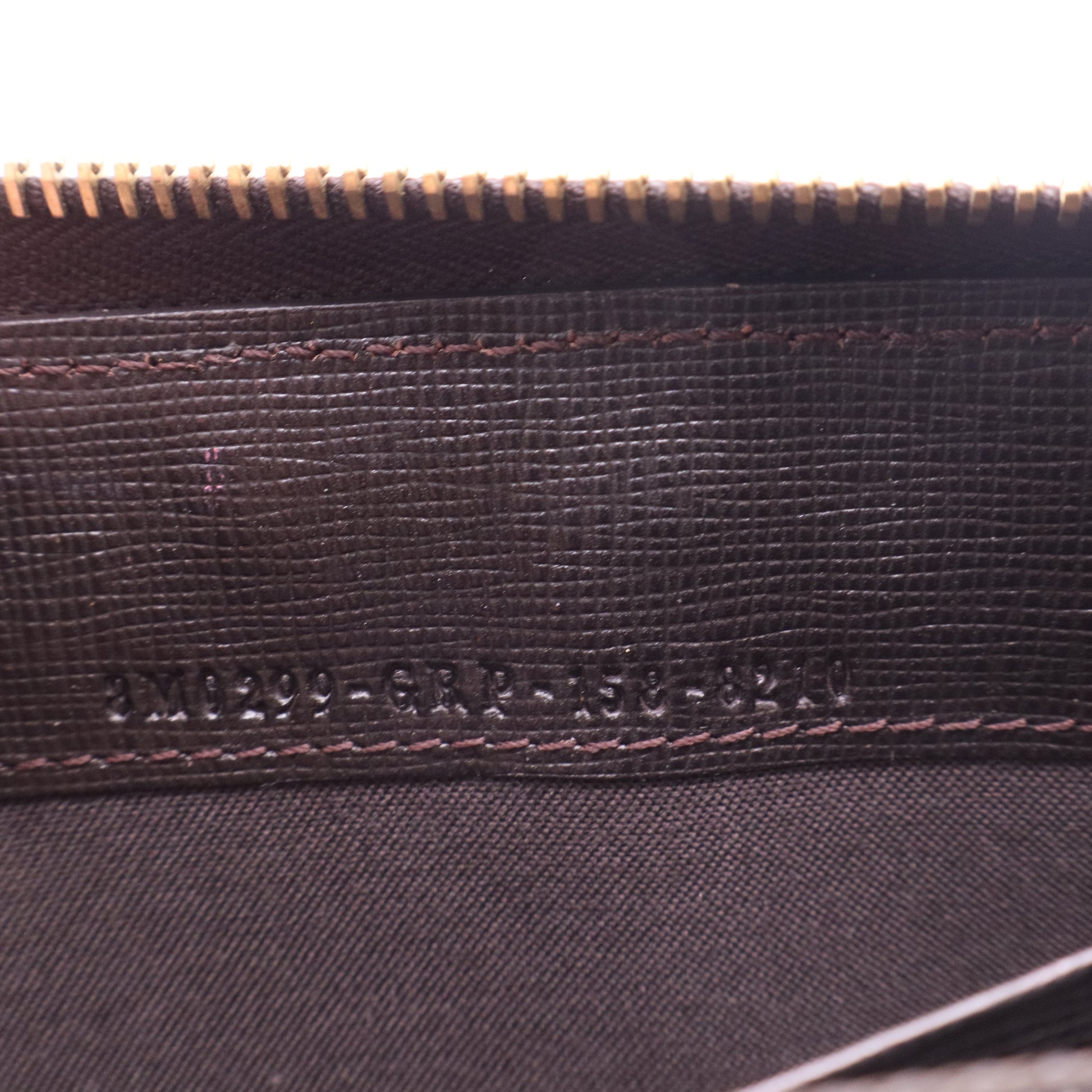 Zucca Spalmati Vitello Elite Zip Around Wallet Tobacco Ebano