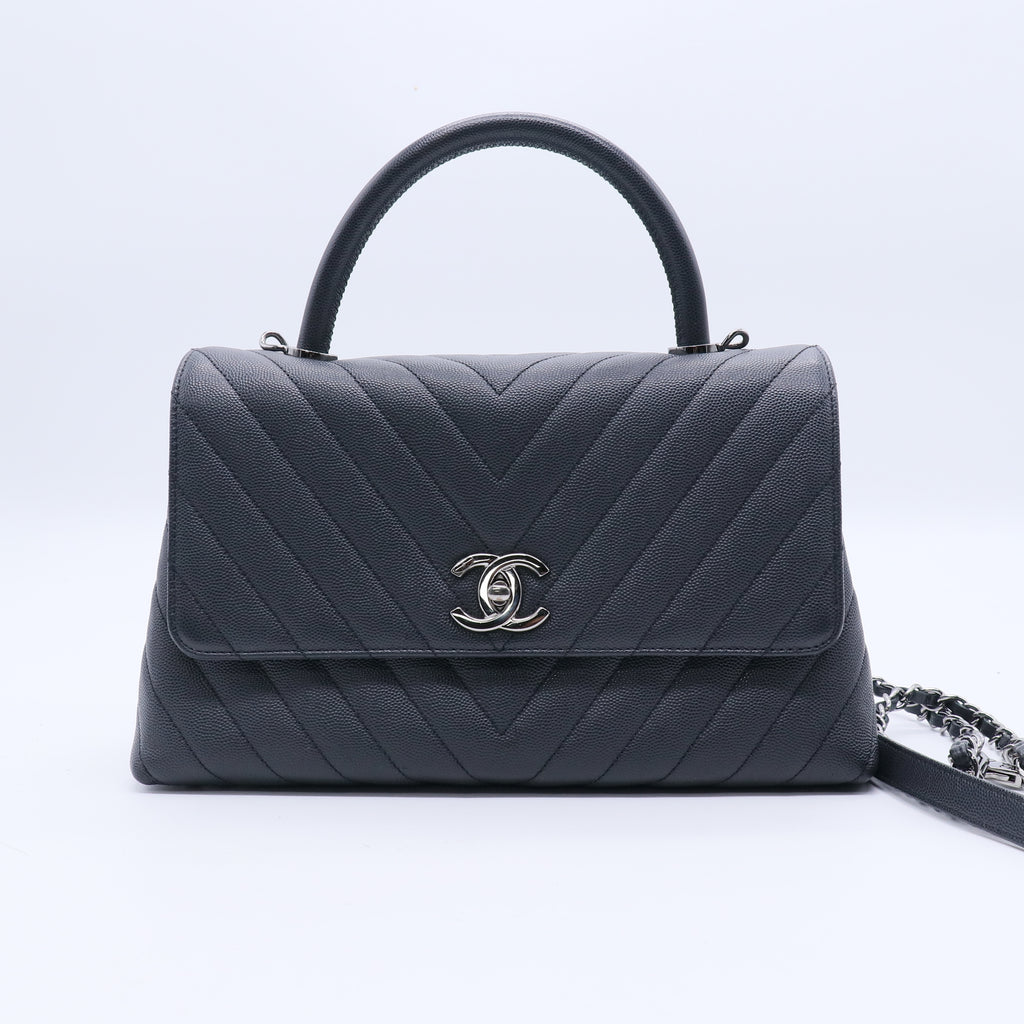 Small Chevron Coco Handle Bag B21459