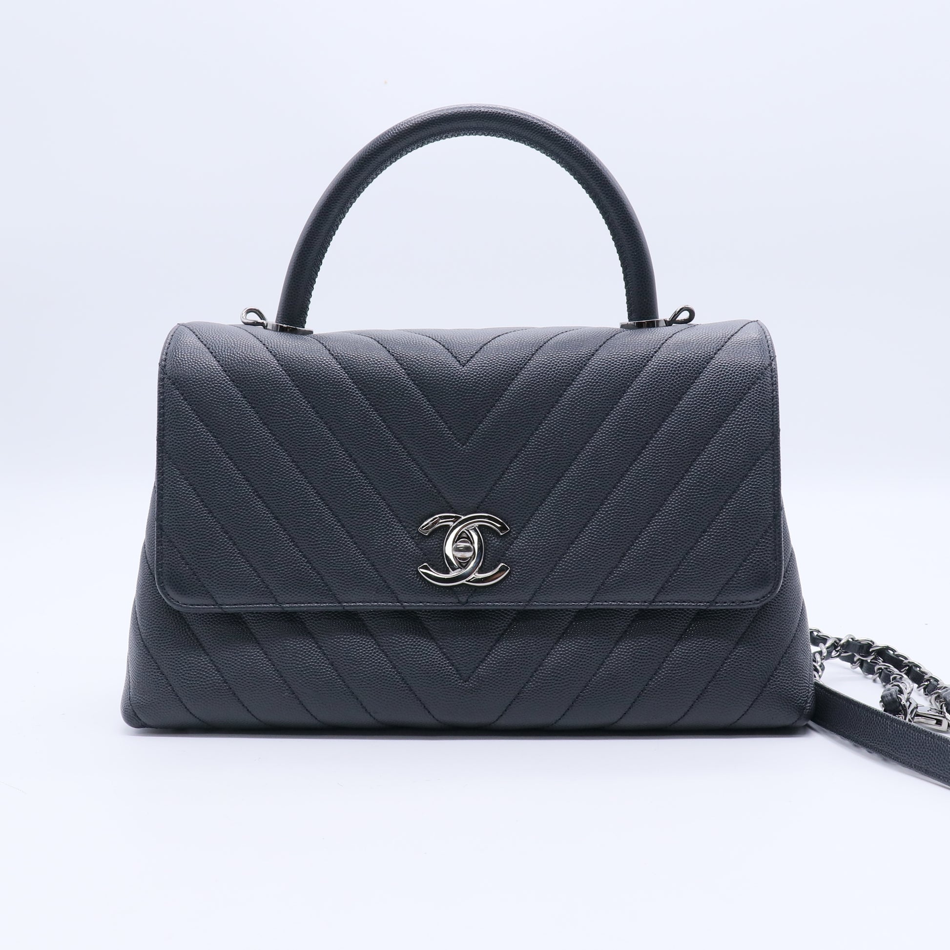 Small Chevron Coco Handle Bag B21459