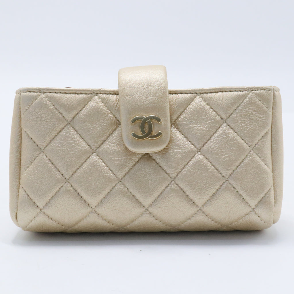Gold Interlocking CC Logo French Purse